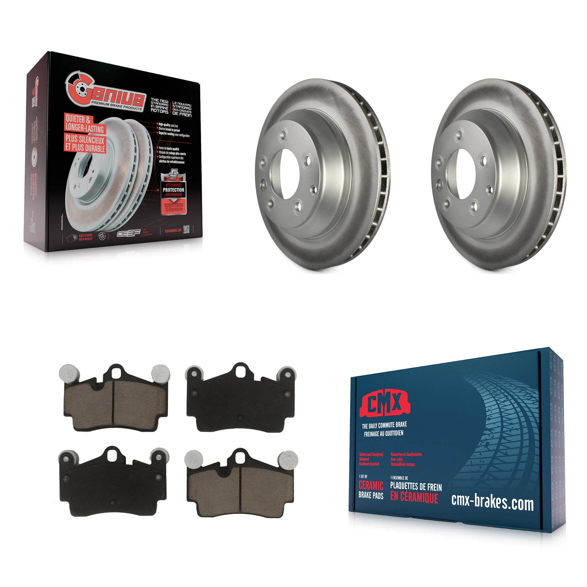 Transit Auto KGC-101856 Disc Brake Kit for 2003-2015 Audi Q7, Porsche Cayenne, Volkswagen Touareg - Rear