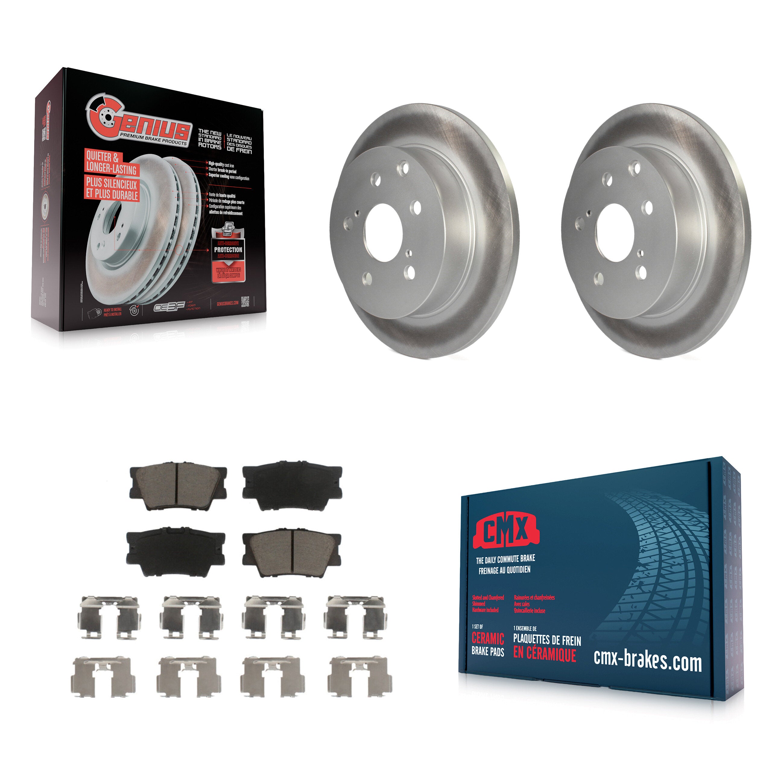 Transit Auto KGC-101876 Disc Brake Kit for 2006-2018 Lexus HS250h, Toyota RAV4 - Rear