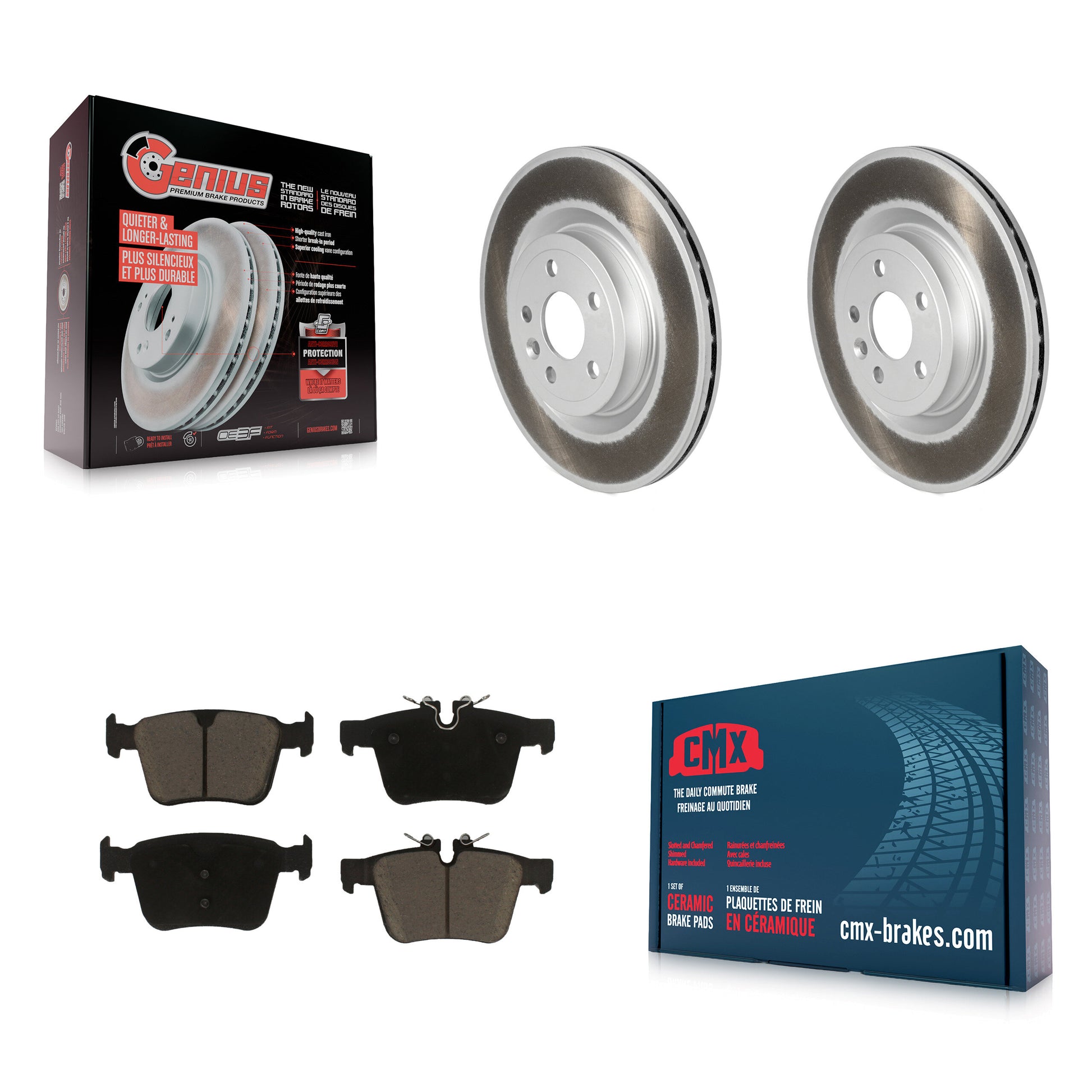 Transit Auto KGC-102181 Disc Brake Kit for 2017-2019 Land Rover Discovery Sport, Jaguar F-Pace - Rear
