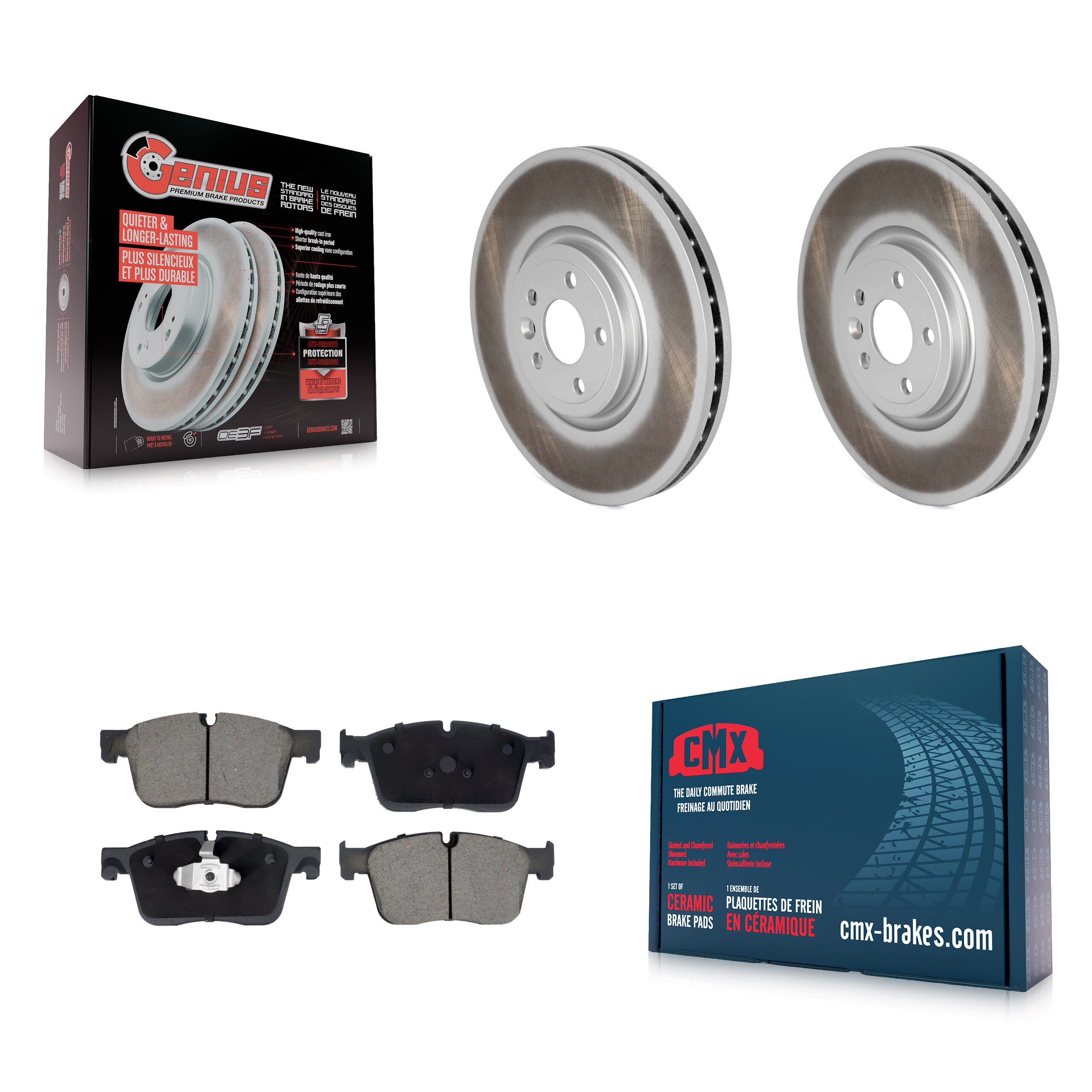 Transit Auto KGC-102459 Disc Brake Kit for 2017-2020 Land Rover Range Rover Velar, Jaguar I-Pace, Jaguar F-Pace - Front