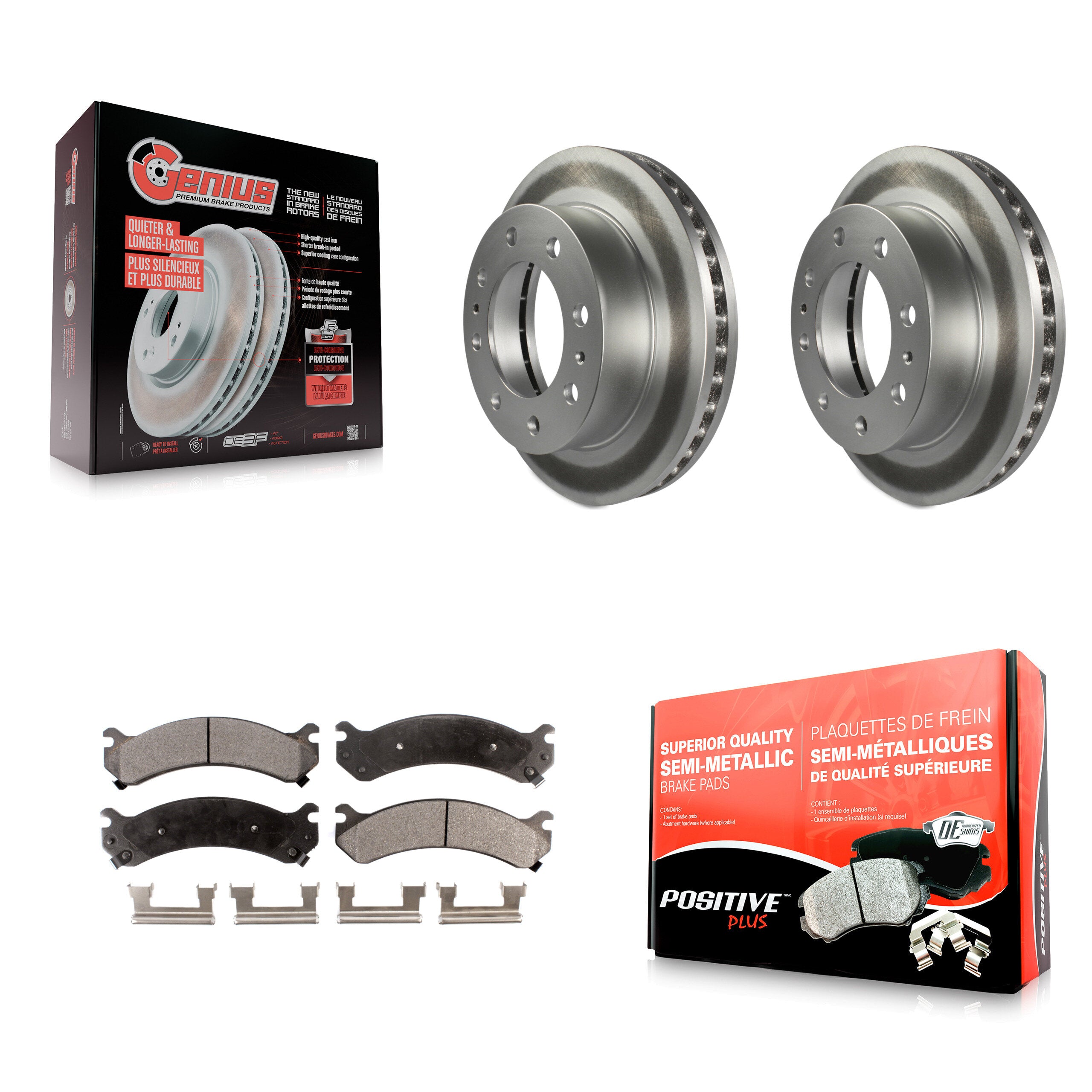 Transit Auto KGF-100012 Disc Brake Kit for 1999-2020 GMC Savana 3500, Chevrolet Express 3500 and More - Front