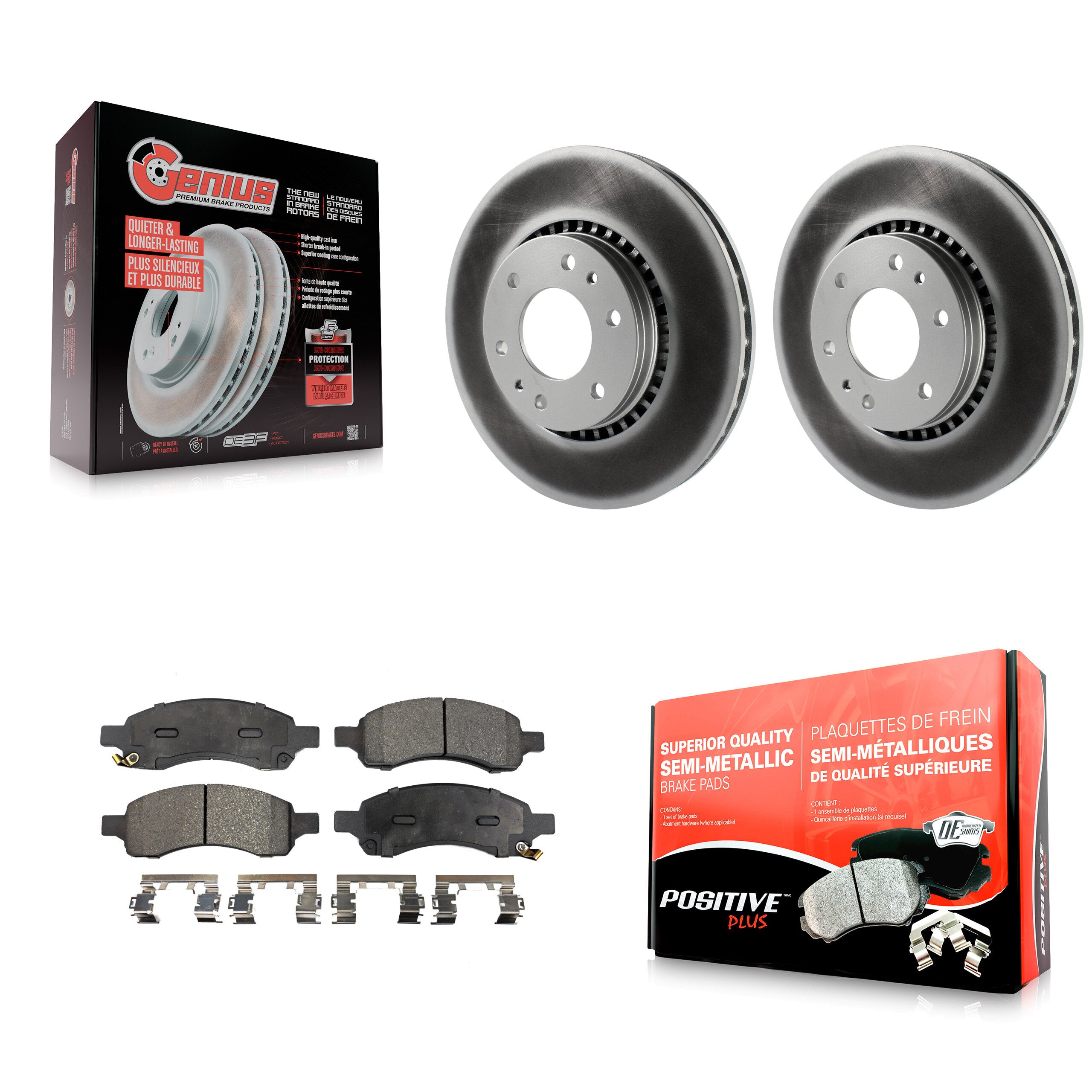 Transit Auto KGF-100017 Disc Brake Kit for 2006-2009 GMC Envoy, Saab 9-7x and More - Front