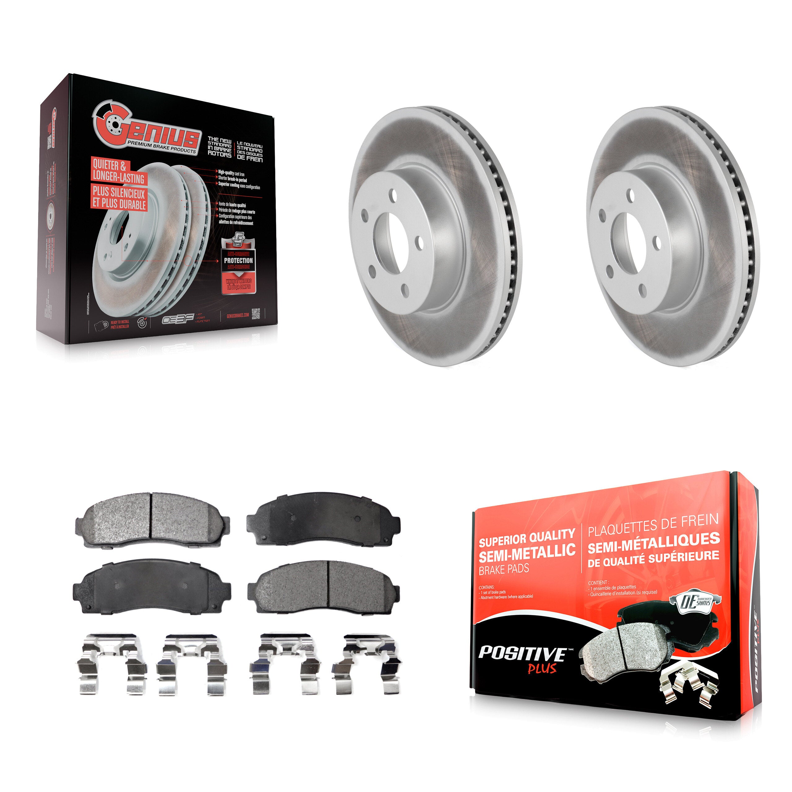 Transit Auto KGF-100085 Disc Brake Kit for 2001-2011 Mazda B4000, Ford Ranger and More - Front