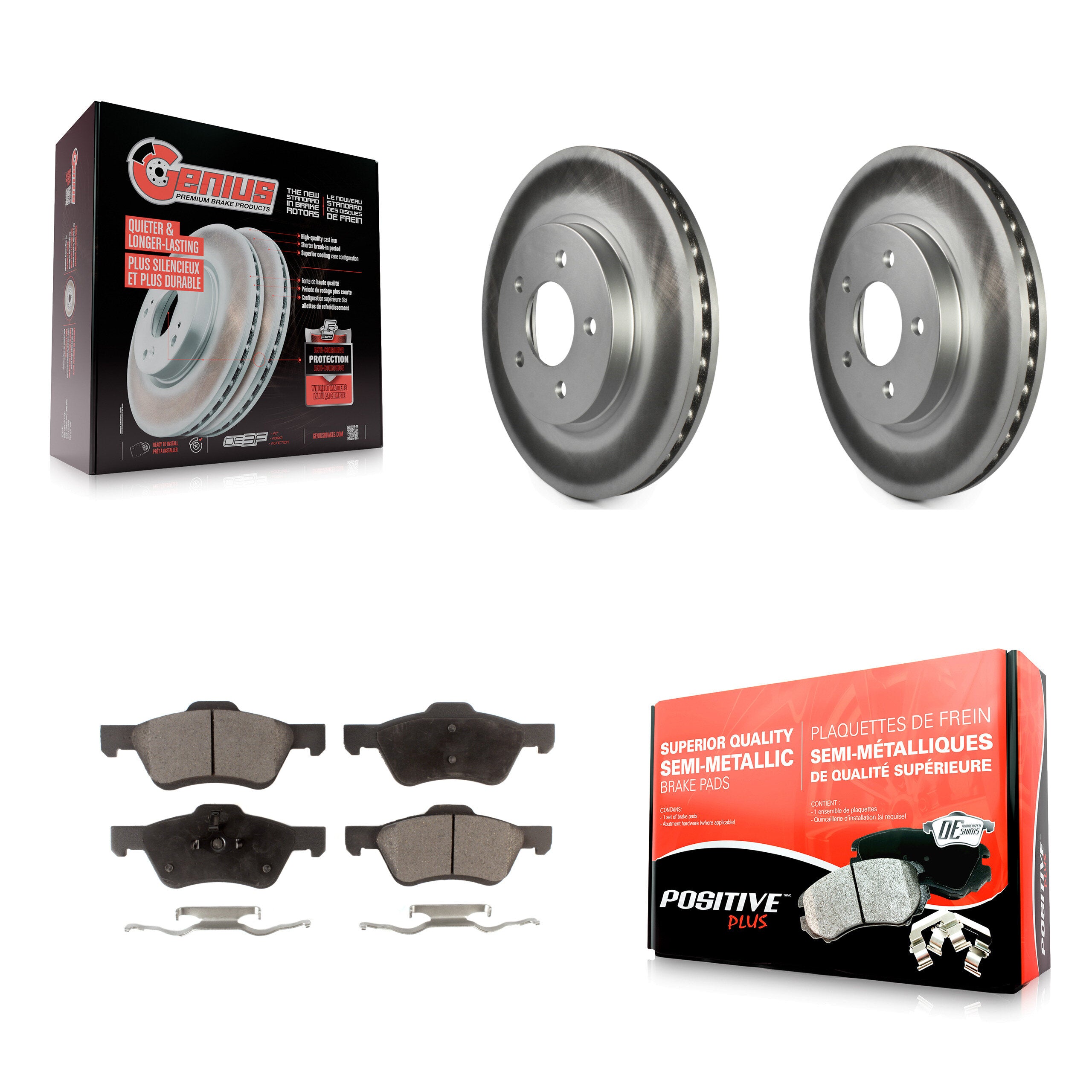 Transit Auto KGF-100093 Disc Brake Kit for 2010-2012 Ford Escape, Mercury Mariner - Front