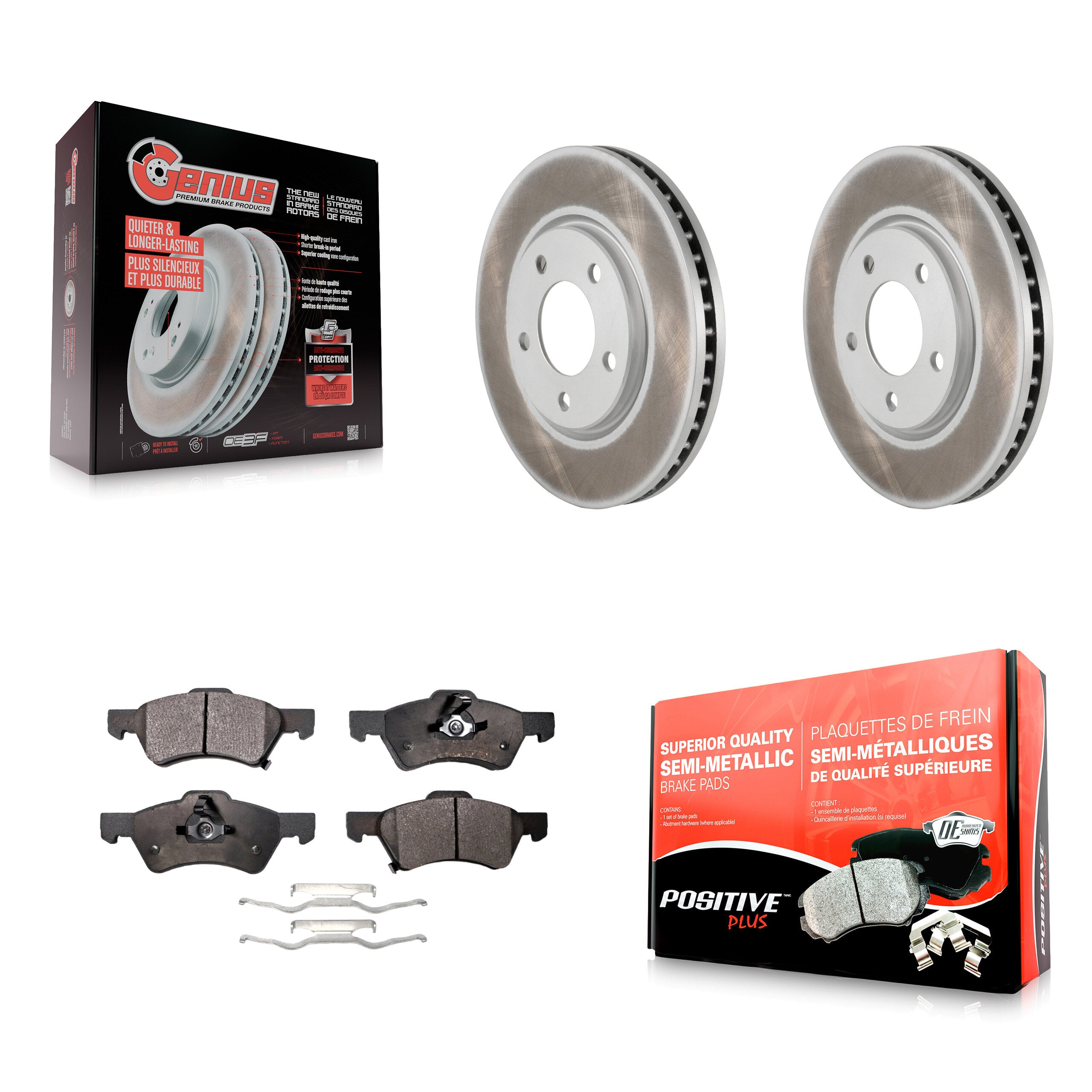 Transit Auto KGF-100145 Disc Brake Kit for 2001-2007 Dodge Grand Caravan, Chrysler Town & Country and More - Front