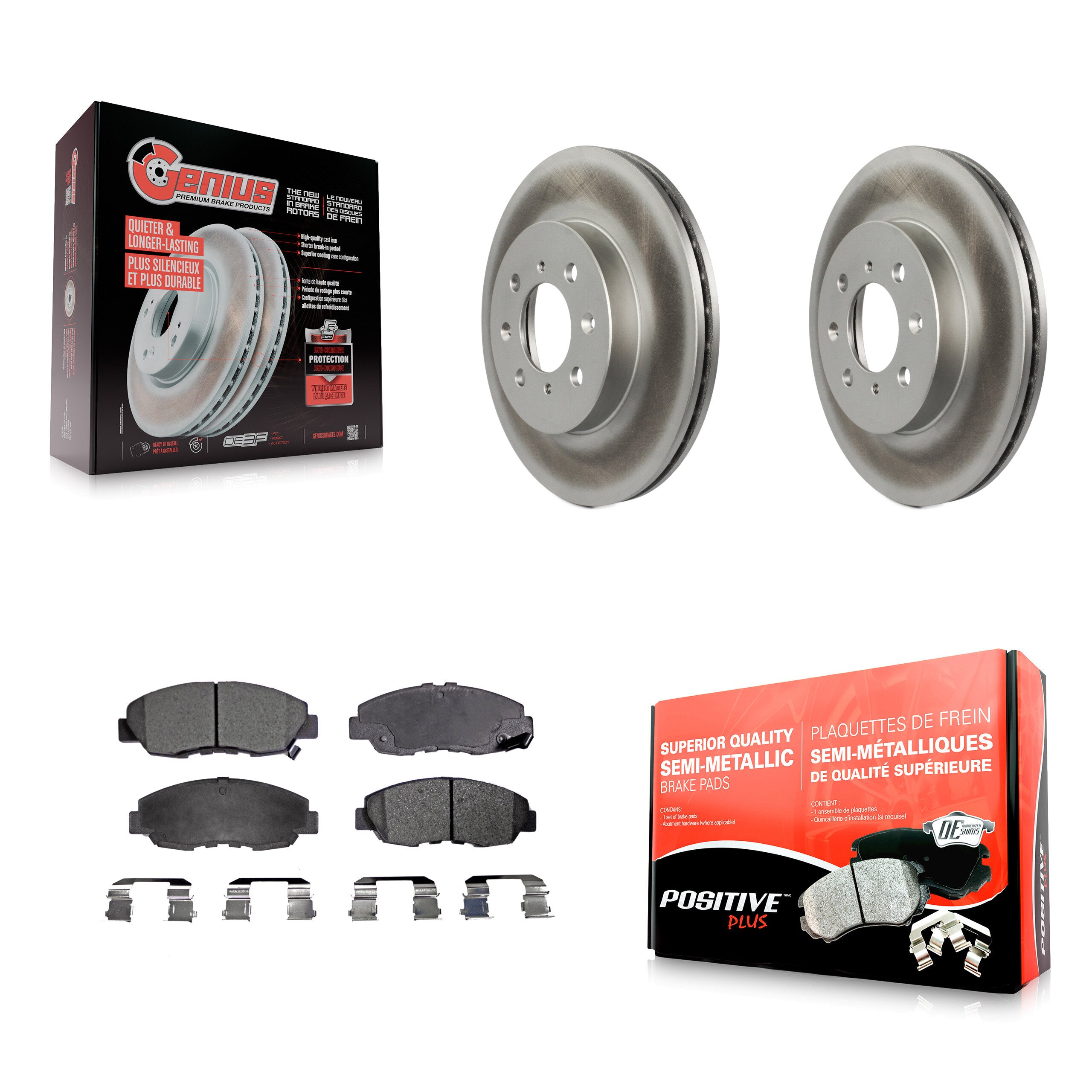 Transit Auto KGF-100180 Disc Brake Kit for 1996-2014 Honda Insight, Honda Civic, Acura EL - Front