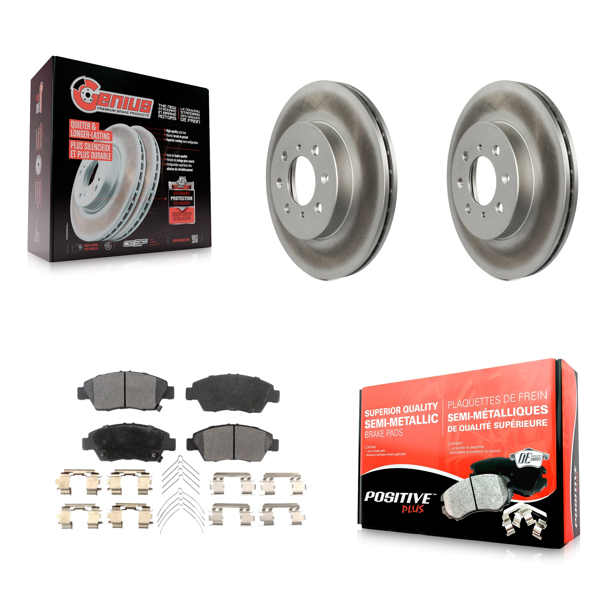 Transit Auto KGF-100182 Disc Brake Kit for 1994-2014 Honda Fit, Honda Civic, Honda Civic del Sol - Front