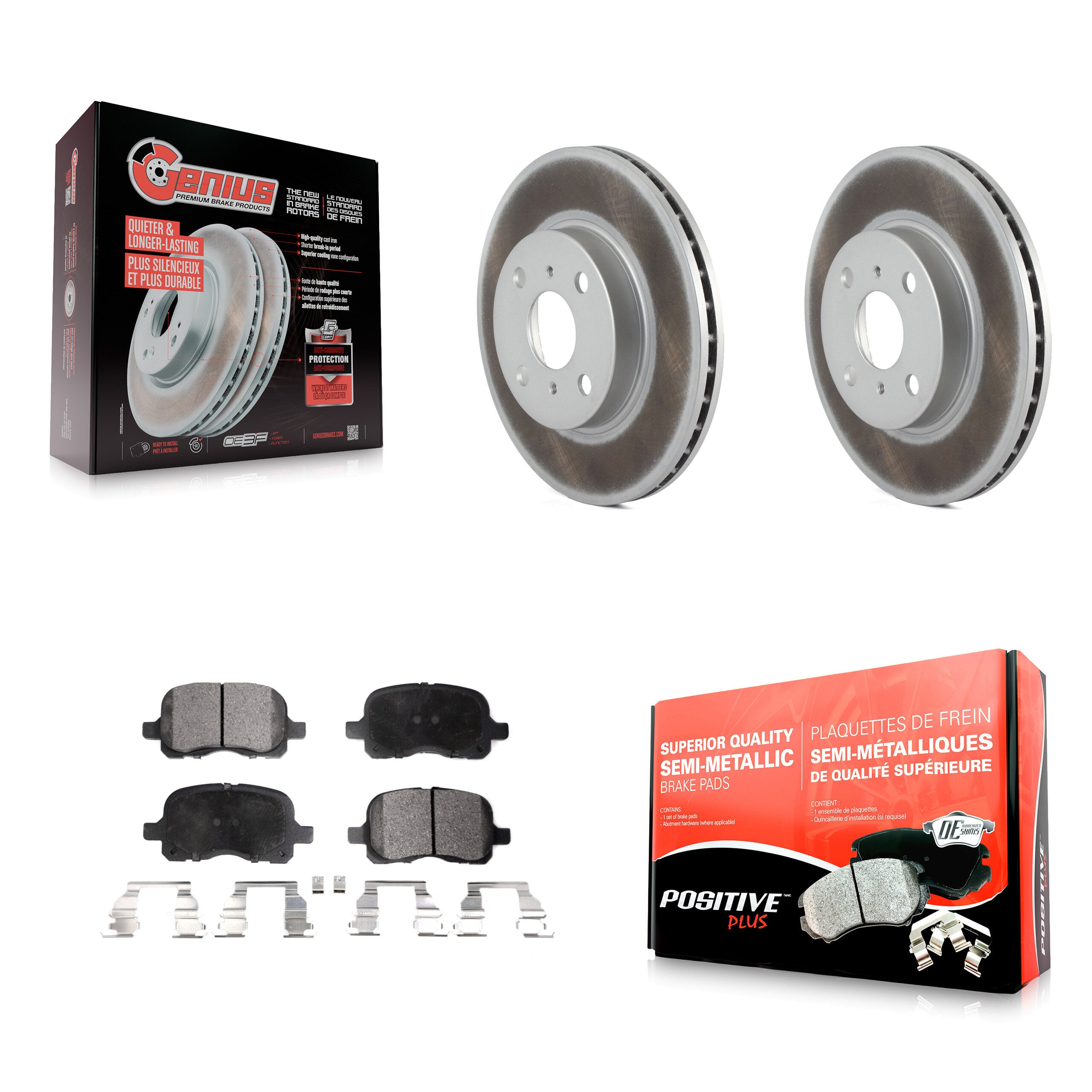 Transit Auto KGF-100192 Disc Brake Kit for 1998-2002 Chevrolet Prizm, Toyota Corolla - Front