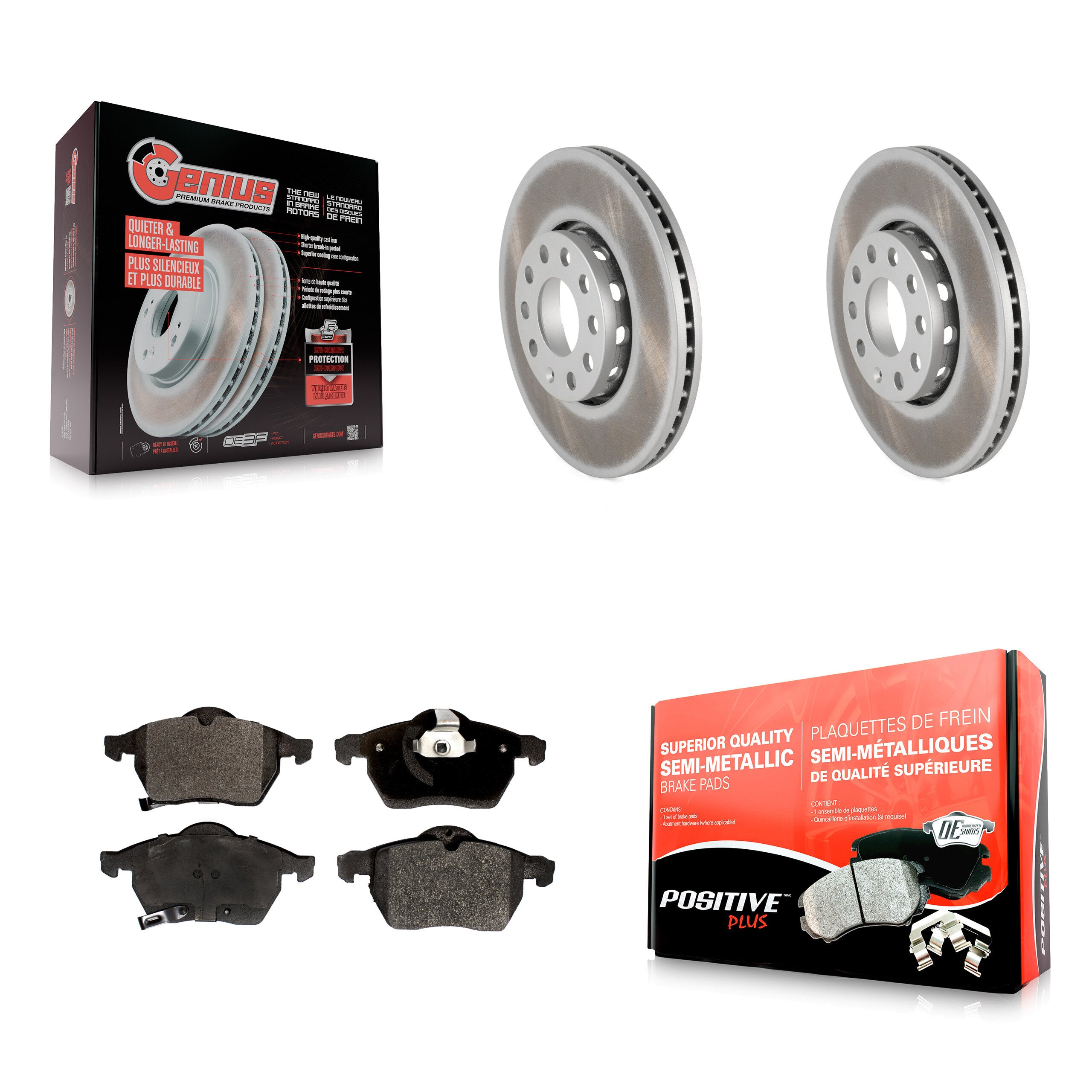 Transit Auto KGF-100196 Disc Brake Kit for 1998-1999 Volkswagen Passat, Audi A4 - Front