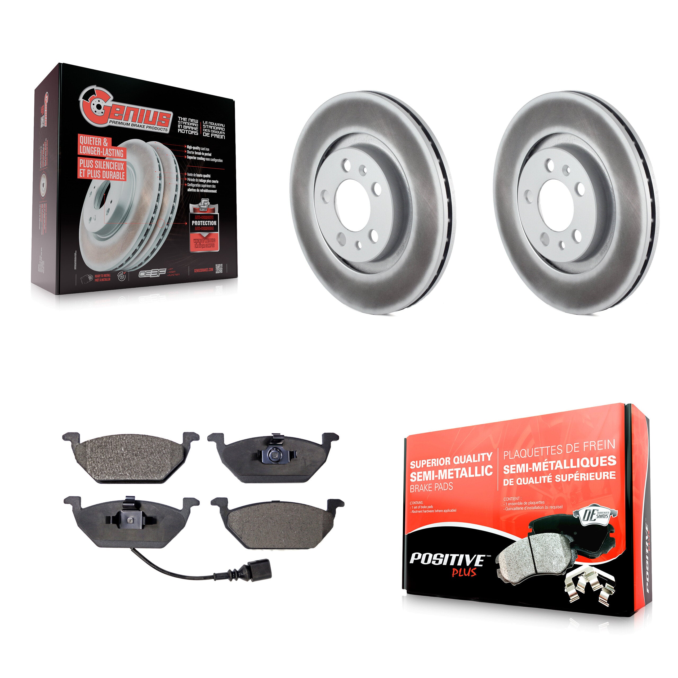 Transit Auto KGF-100217 Disc Brake Kit for 1998-2010 Volkswagen Golf City, Volkswagen Jetta City and More - Front