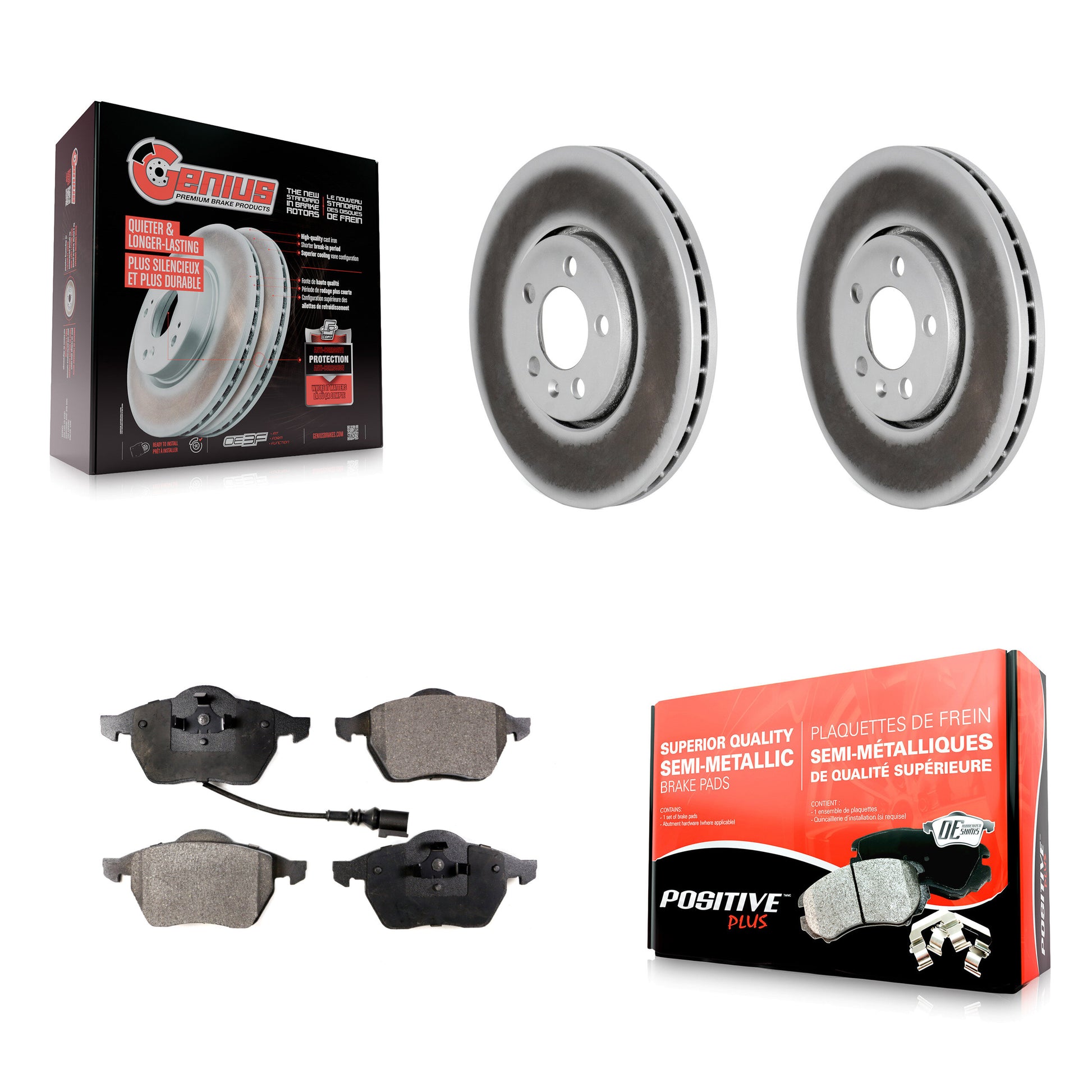Transit Auto KGF-100224 Disc Brake Kit for 1999-2010 Volkswagen Golf, Volkswagen Jetta, Volkswagen Beetle - Front
