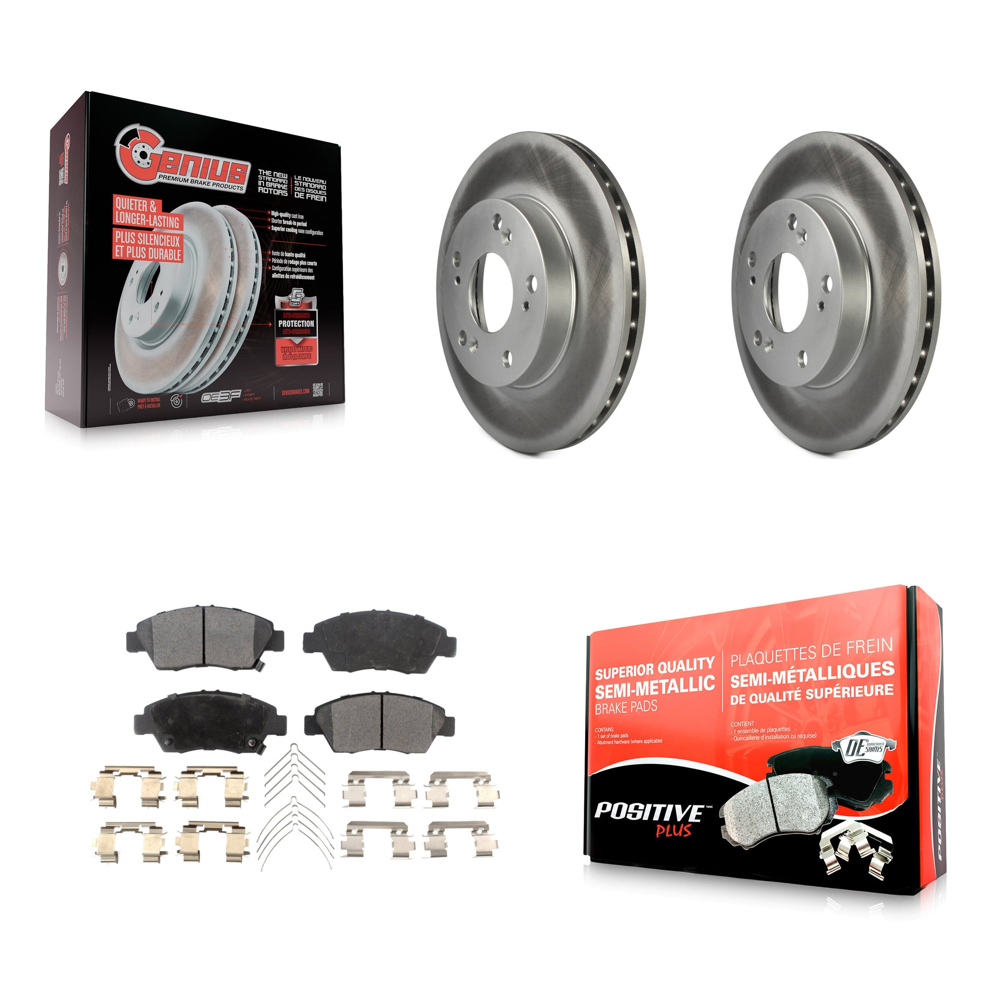 Transit Auto KGF-100252 Disc Brake Kit for 2002-2015 Honda CR-Z, Honda Civic, Acura RSX - Front