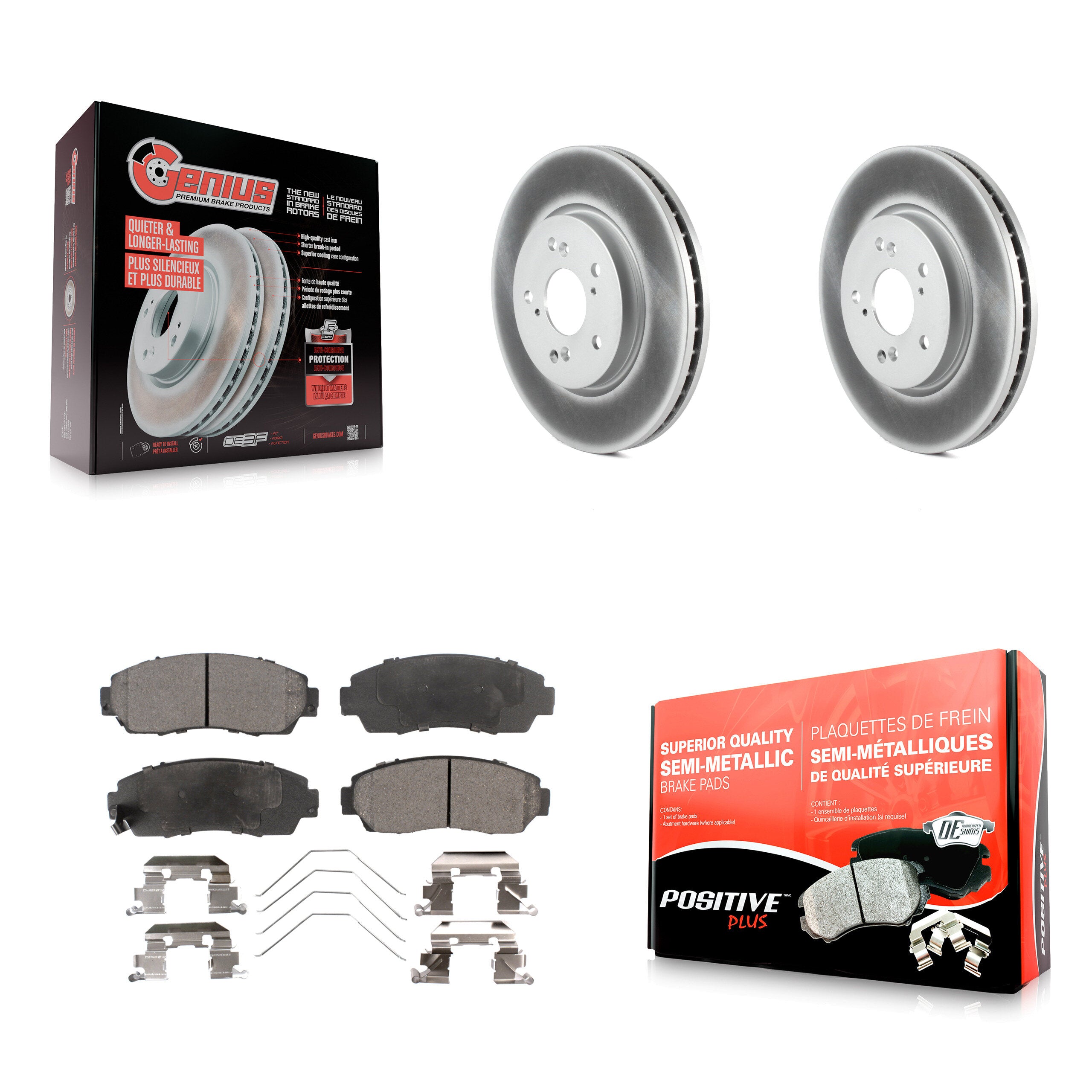 Transit Auto KGF-100360 Disc Brake Kit for 2011-2016 Honda Crosstour, Honda CR-V, Honda Accord Crosstour - Front