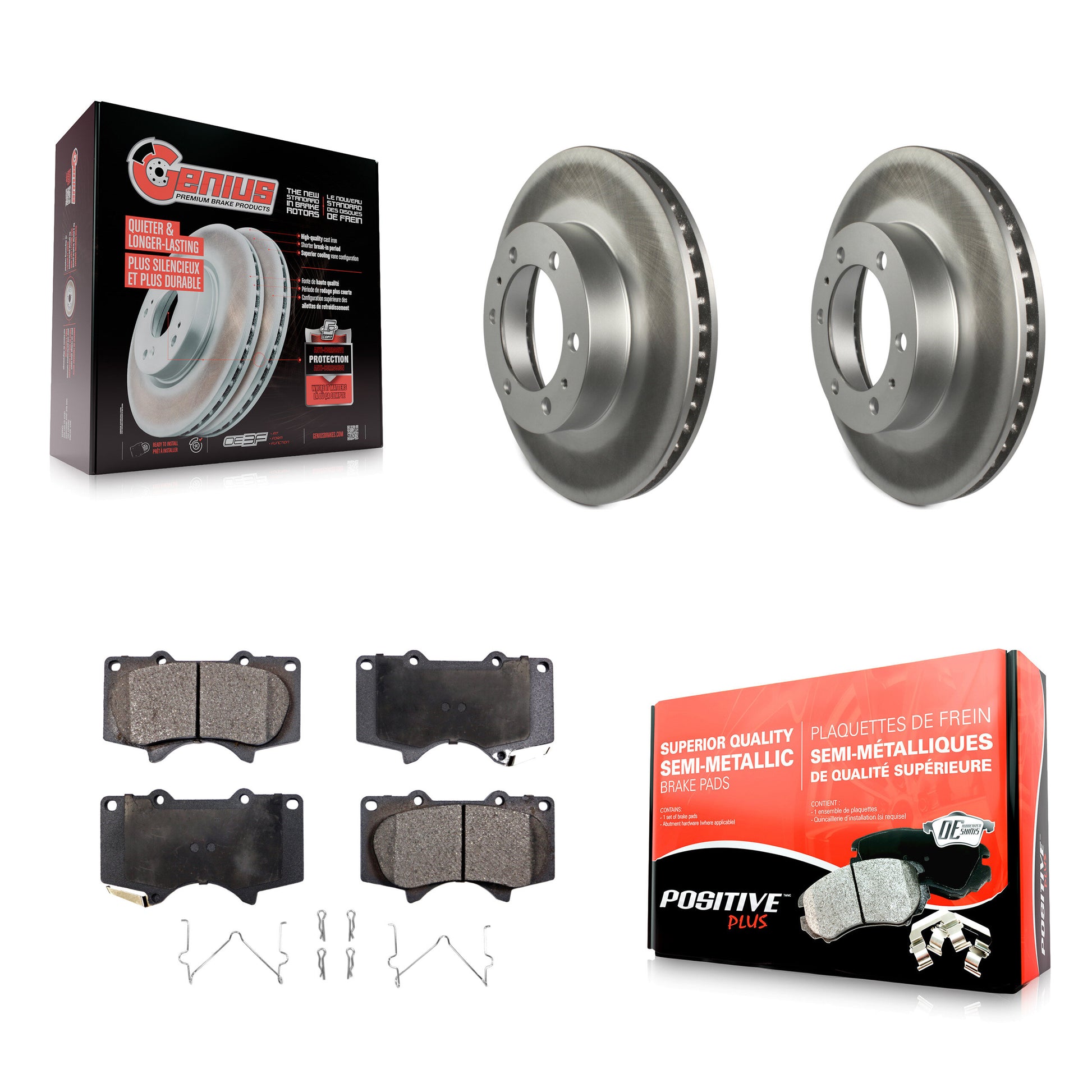 Transit Auto KGF-100409 Disc Brake Kit for 2003-2023 Toyota Tacoma, Toyota FJ Cruiser, Toyota 4Runner - Front