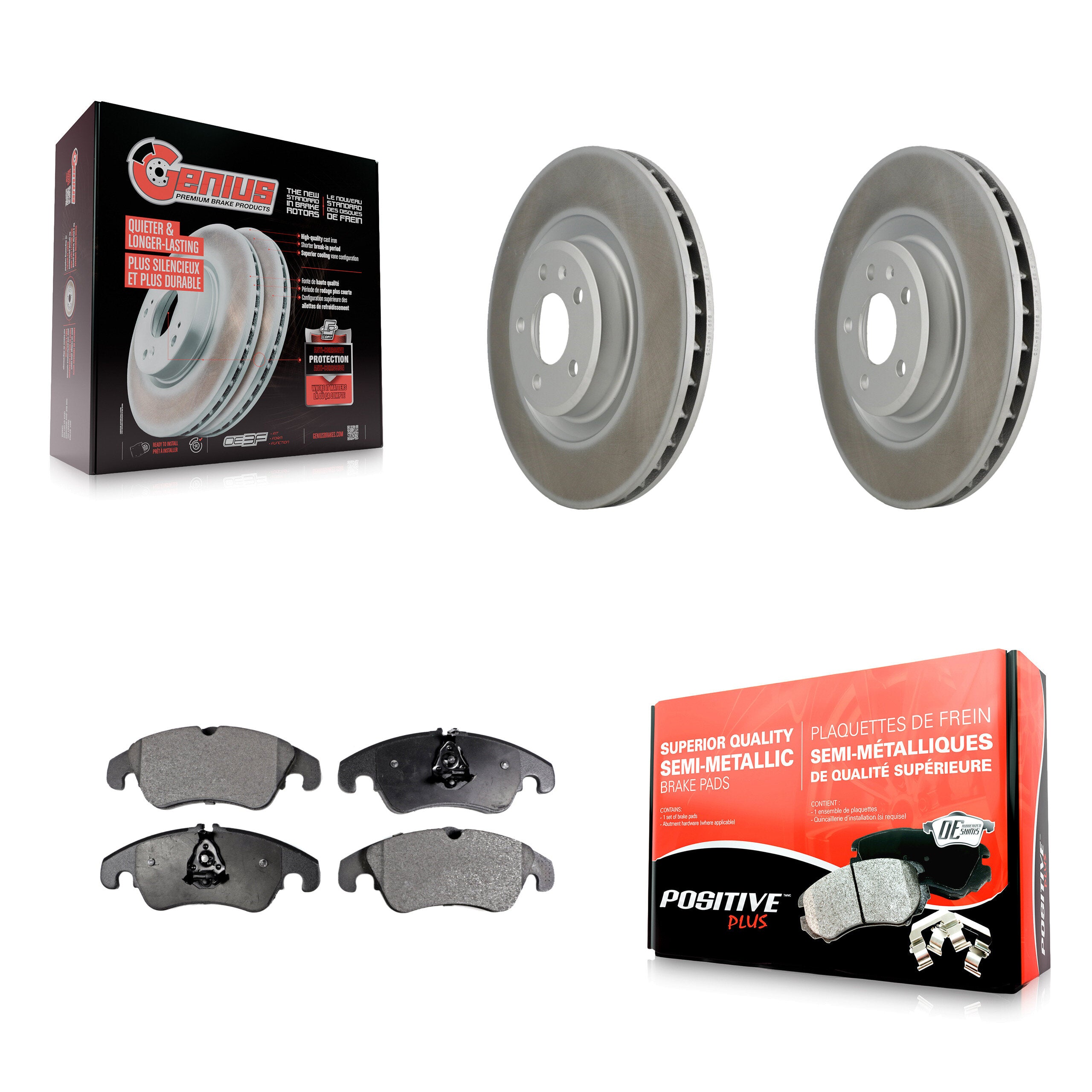 Transit Auto KGF-100411 Disc Brake Kit for 2008-2017 Audi A6, Audi A6 Quattro and More - Front