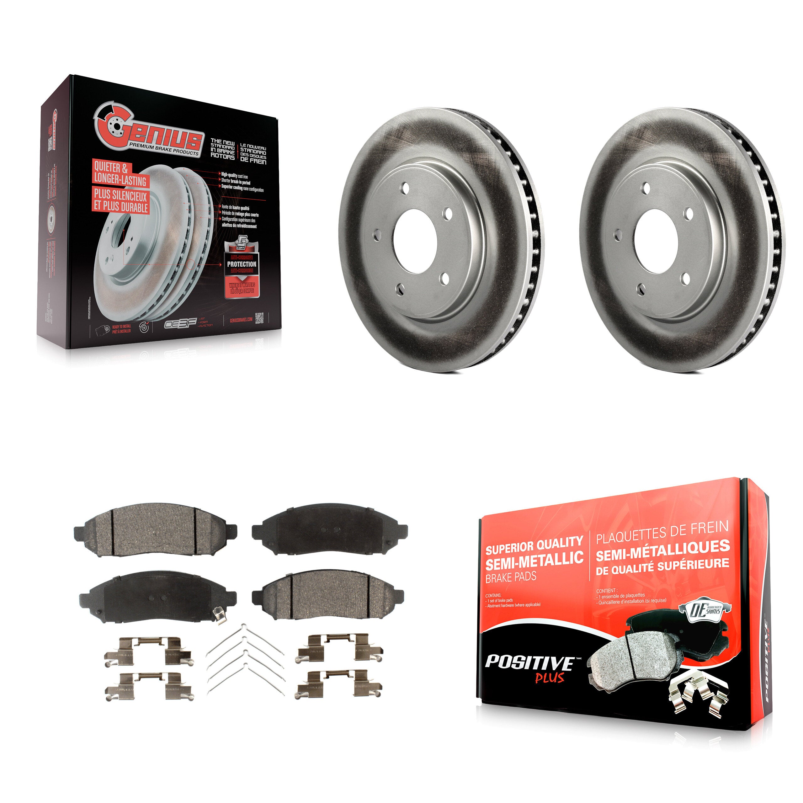Transit Auto KGF-100445 Disc Brake Kit for 2011-2021 Nissan NV200, Chevrolet City Express, Nissan LEAF - Front