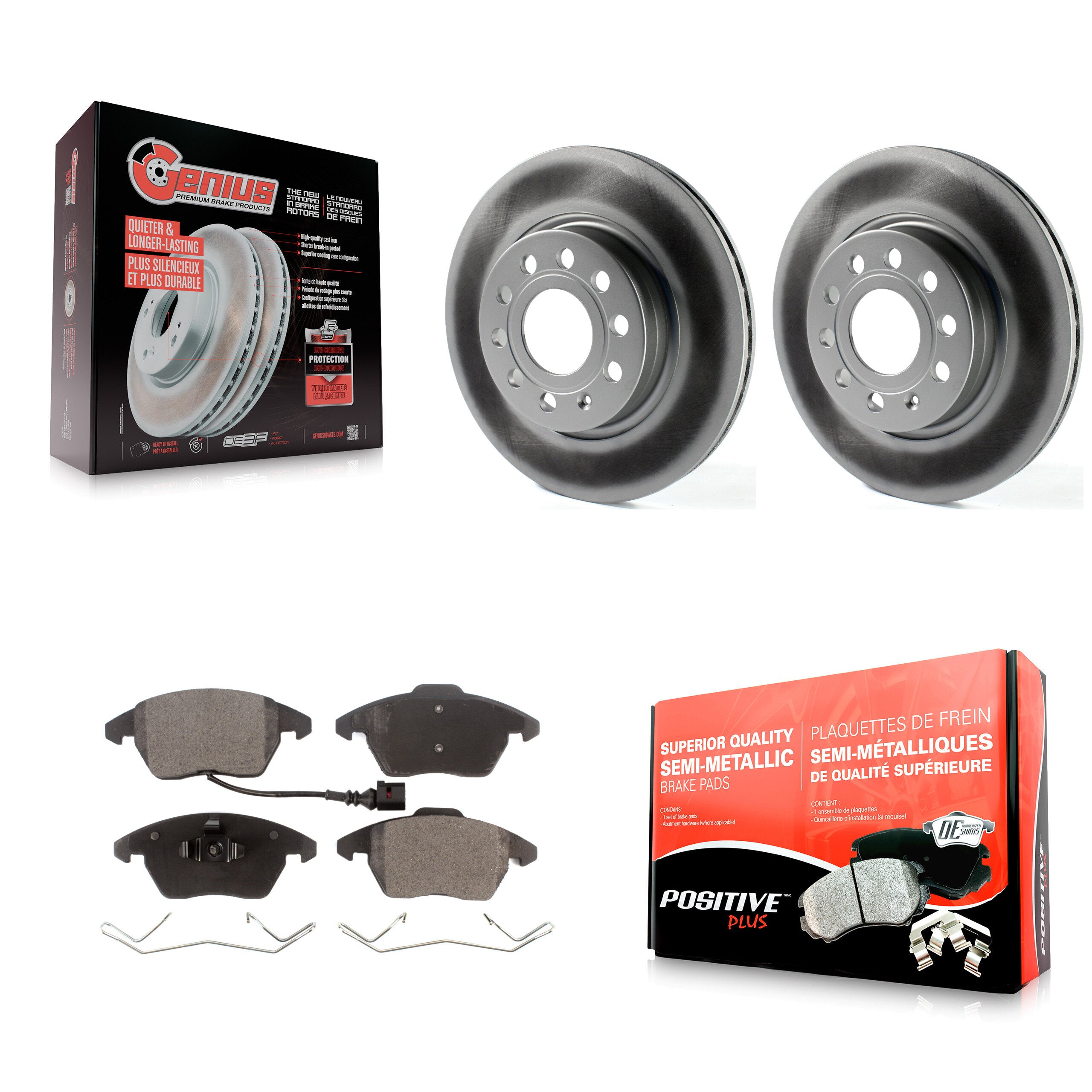 Transit Auto KGF-100457 Disc Brake Kit for 2011-2013 Volkswagen GTI, Audi A3 Quattro - Front