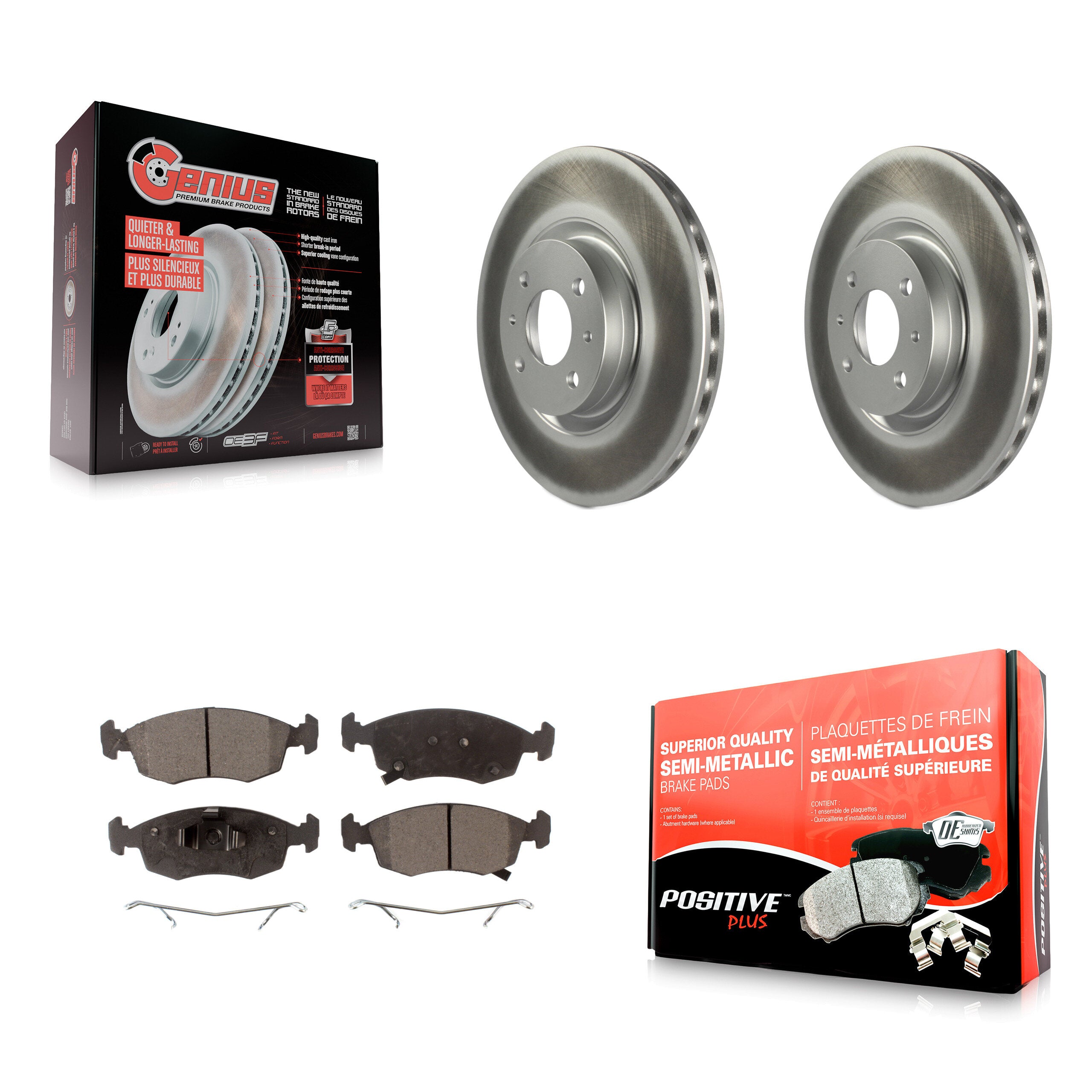 Transit Auto KGF-100499 Disc Brake Kit for 2013-2019 Fiat 500 - Front