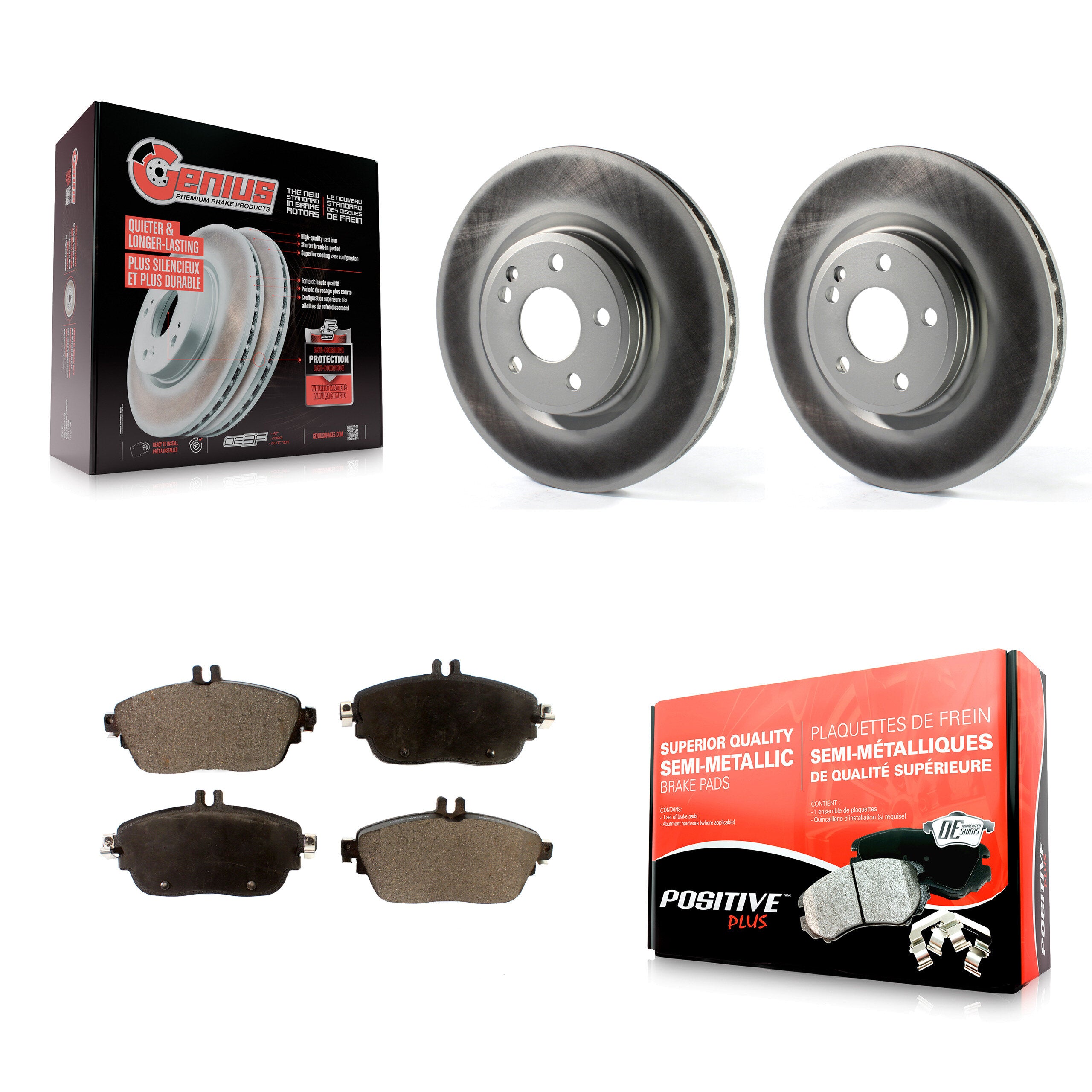 Transit Auto KGF-100503 Disc Brake Kit for 2013-2020 INFINITI QX30, Mercedes-Benz GLA250 and More - Front