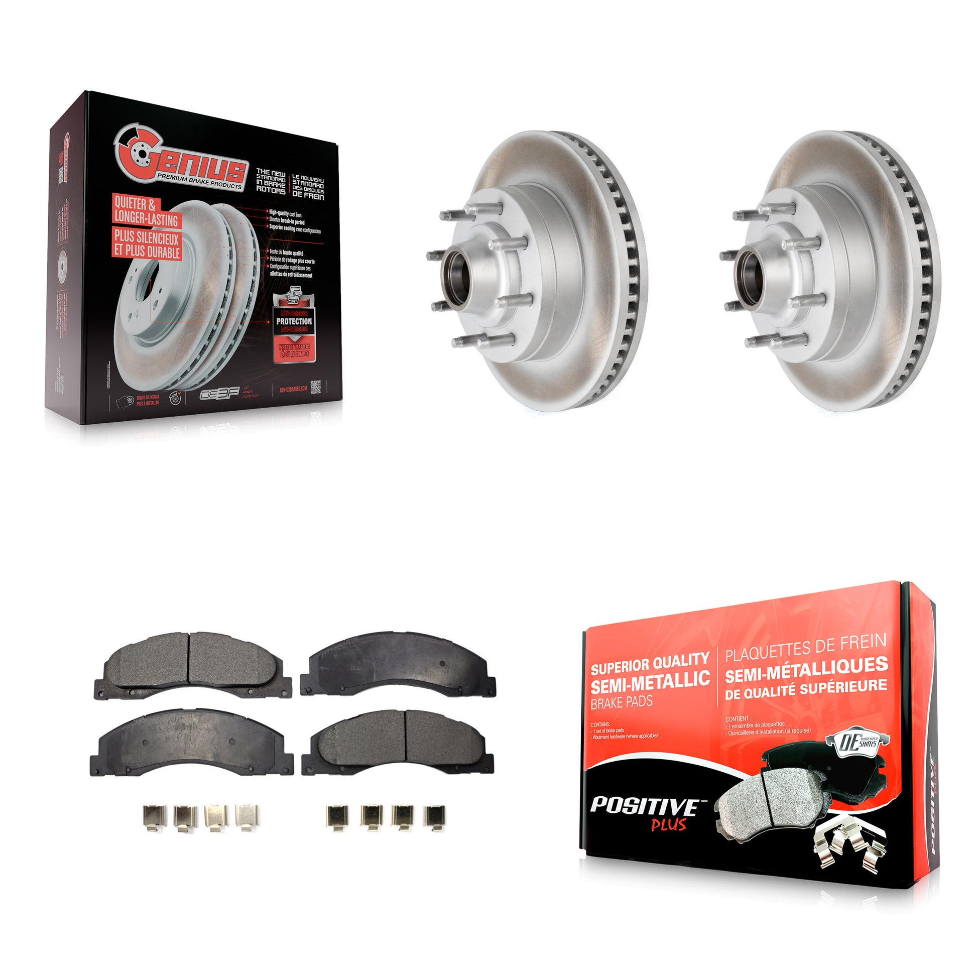 Transit Auto KGF-100542 Disc Brake Kit for 2008-2023 Ford E-350 Super Duty, Ford E-150 and More - Front