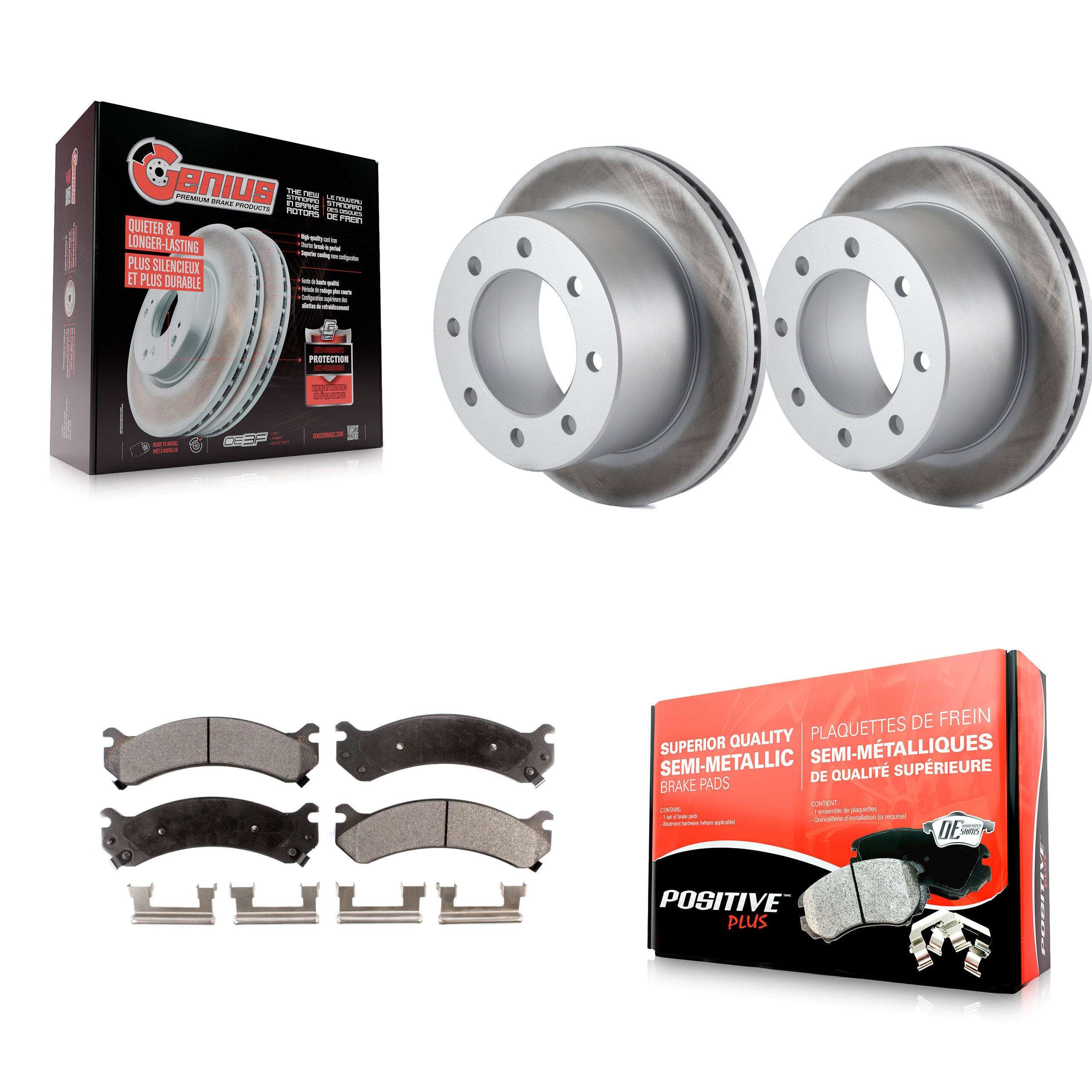 Transit Auto KGF-101202 Disc Brake Kit for 2001-2010 Chevrolet Silverado 3500 Classic, Chevrolet Silverado 3500 HD and More - Rear