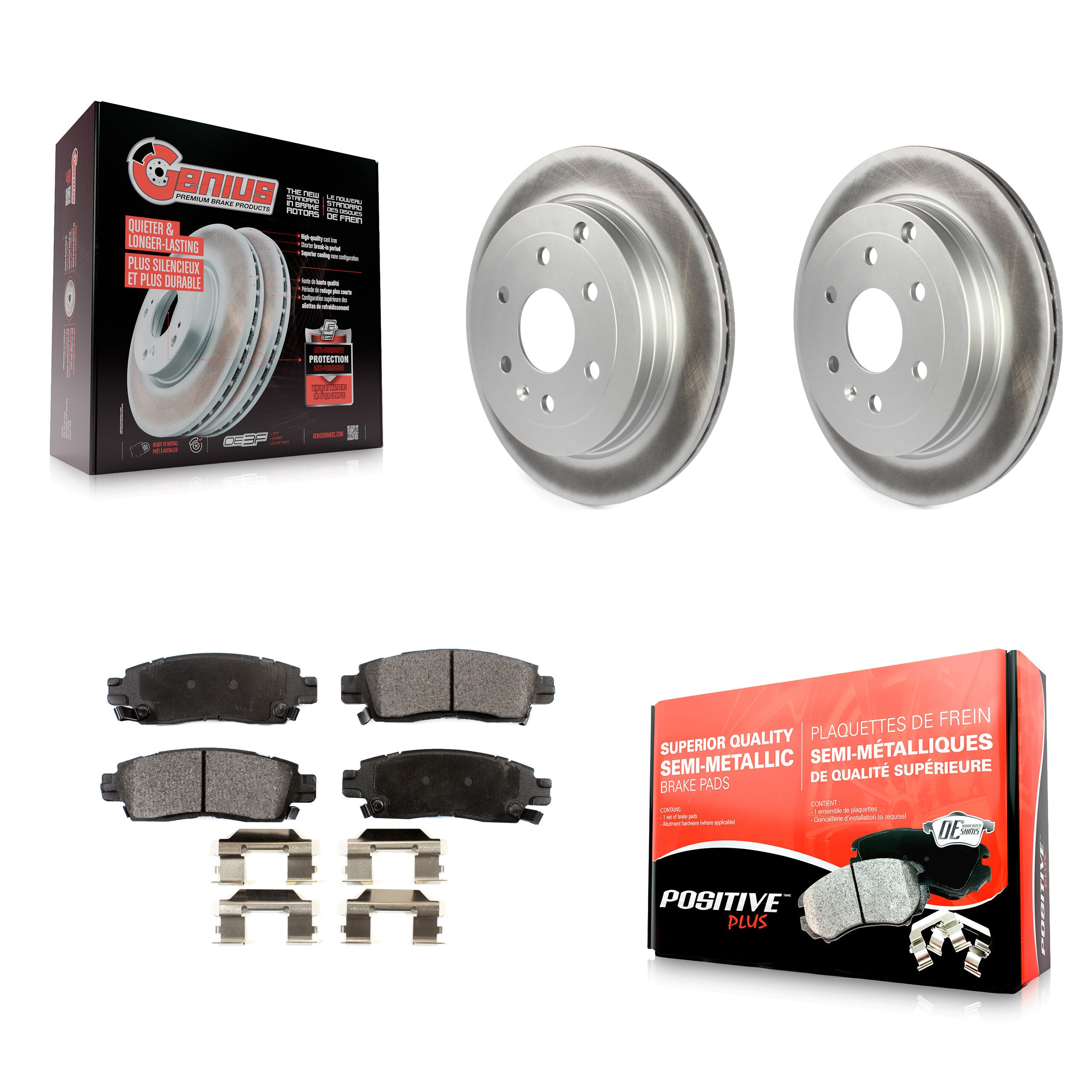 Transit Auto KGF-101225 Disc Brake Kit for 2007-2017 GMC Acadia Limited, Chevrolet Traverse and More - Rear