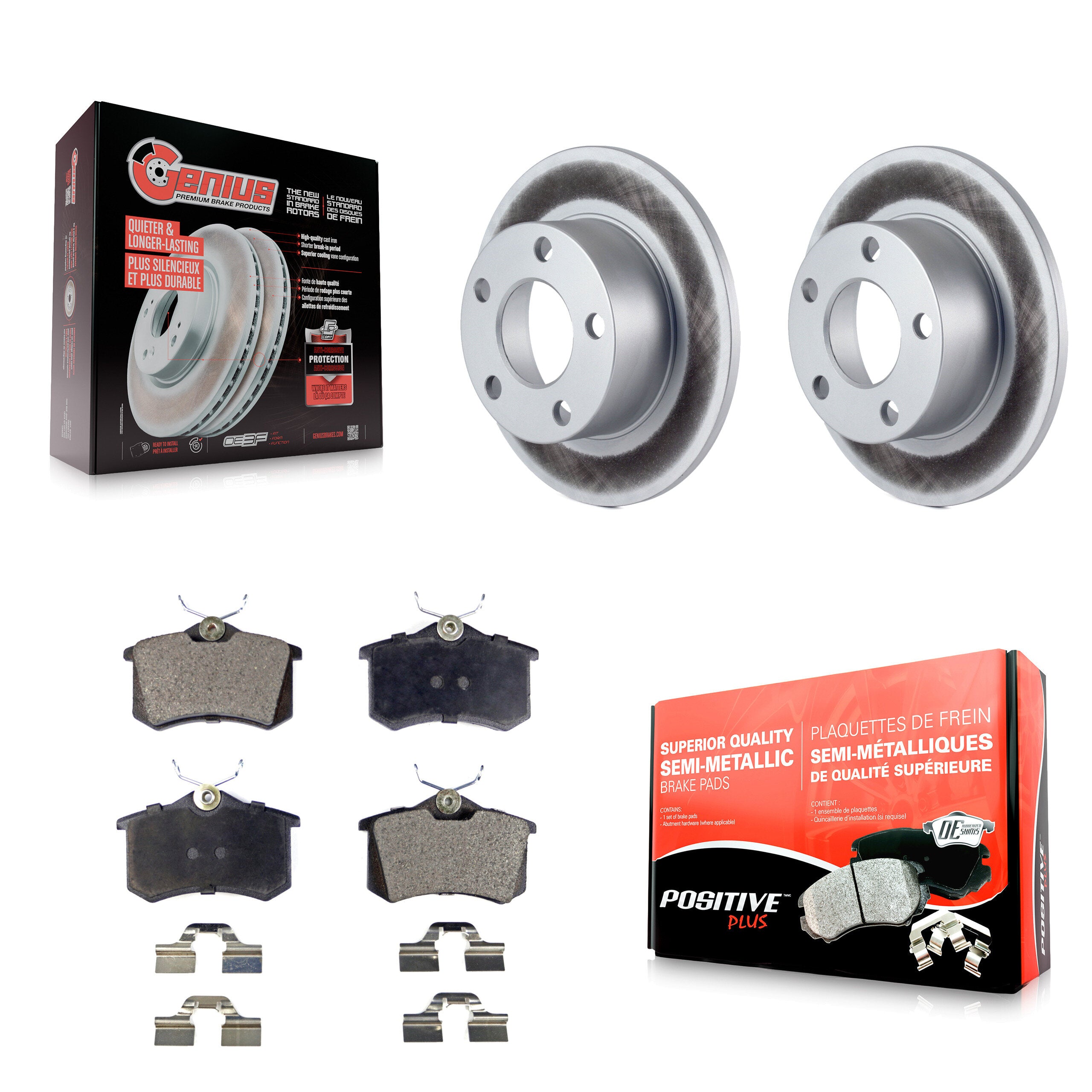 Transit Auto KGF-101343 Disc Brake Kit for 1997-2003 Audi A6, Volkswagen Passat - Rear