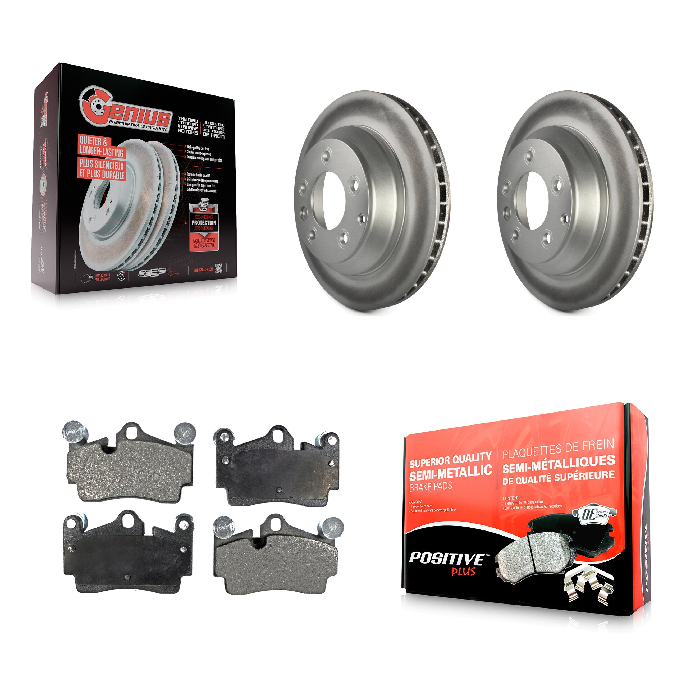 Transit Auto KGF-101395 Disc Brake Kit for 2003-2015 Audi Q7, Porsche Cayenne, Volkswagen Touareg - Rear
