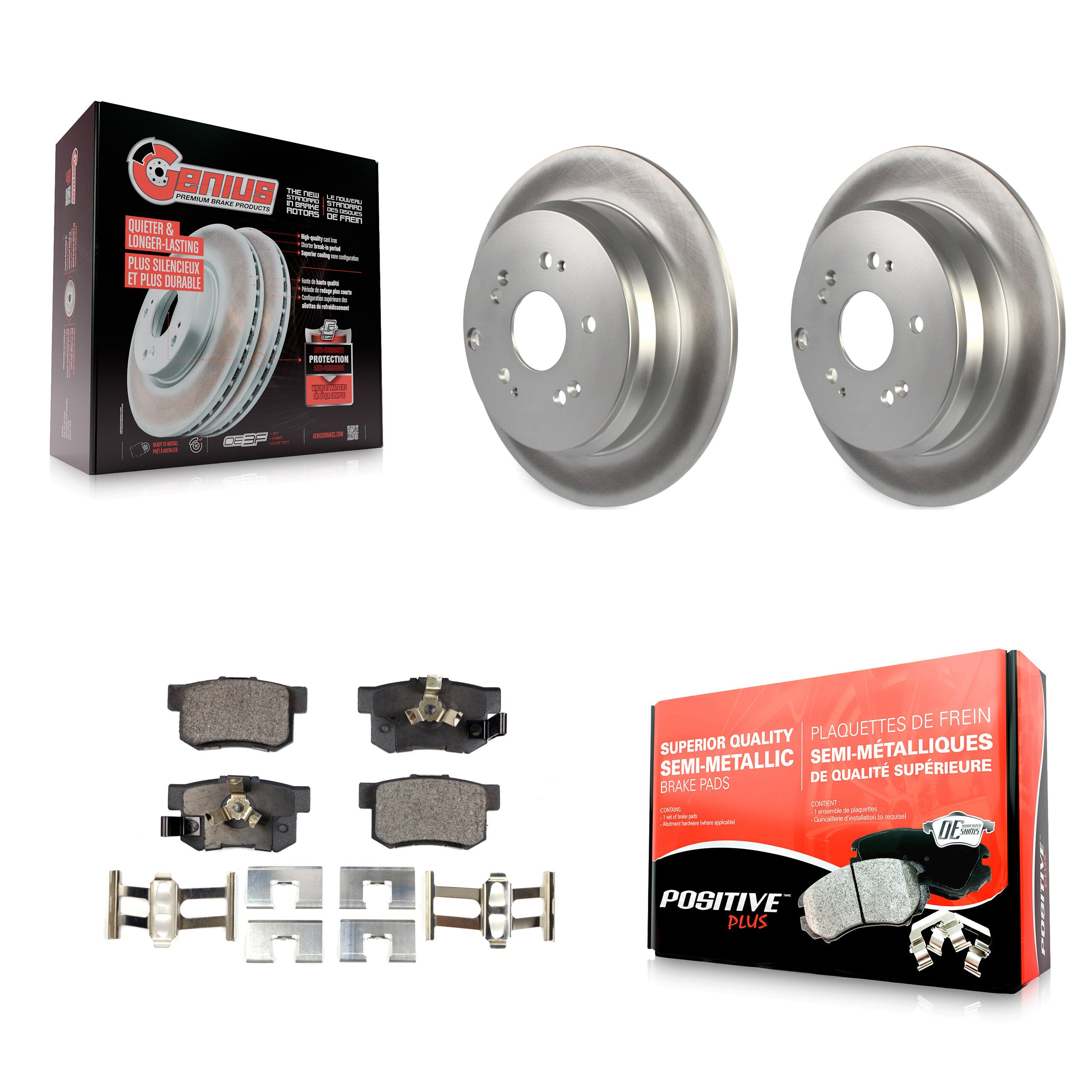 Transit Auto KGF-101403 Disc Brake Kit for 2005-2018 Acura RDX, Honda CR-V - Rear
