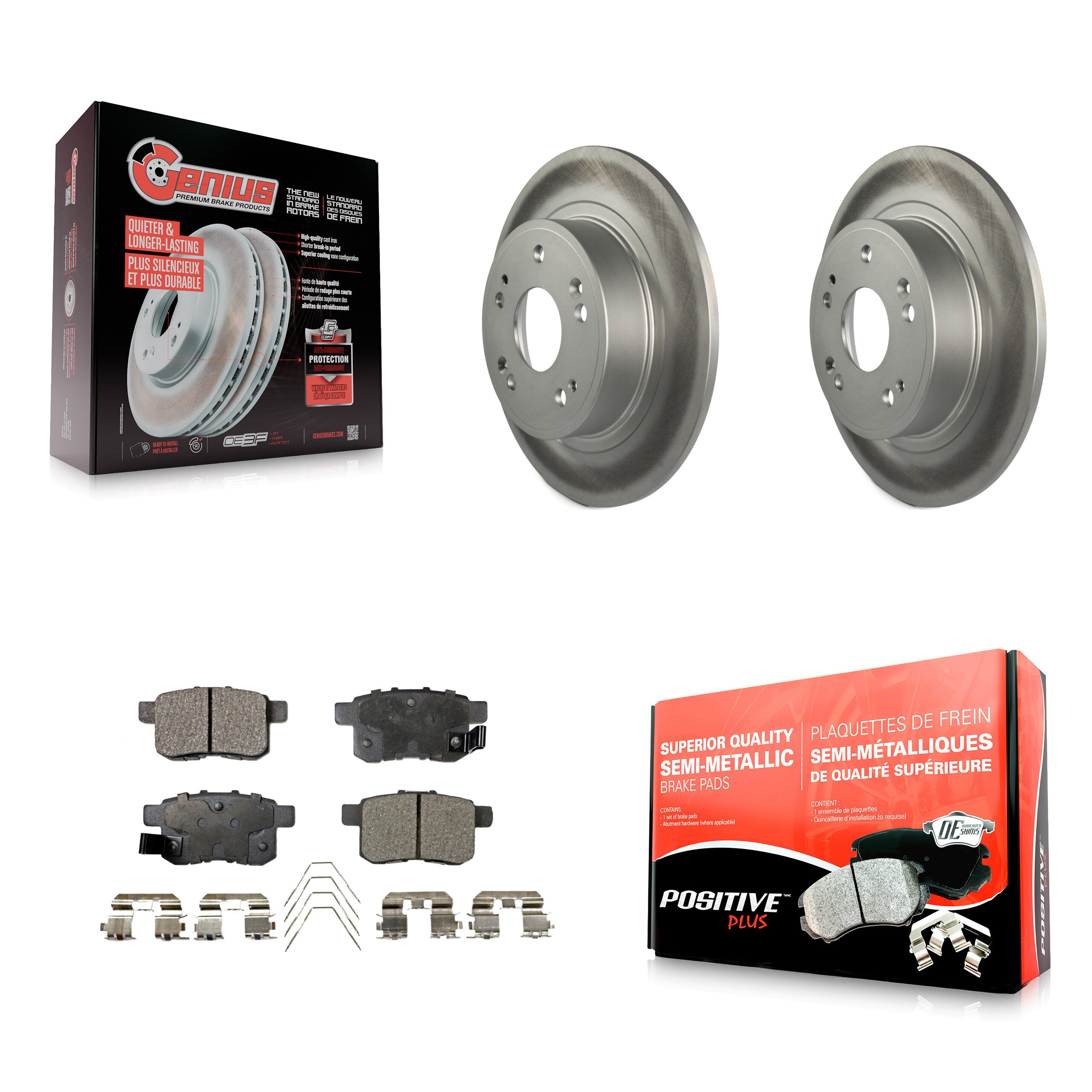 Transit Auto KGF-101461 Disc Brake Kit for 2008-2017 Honda Accord, Acura TSX - Rear