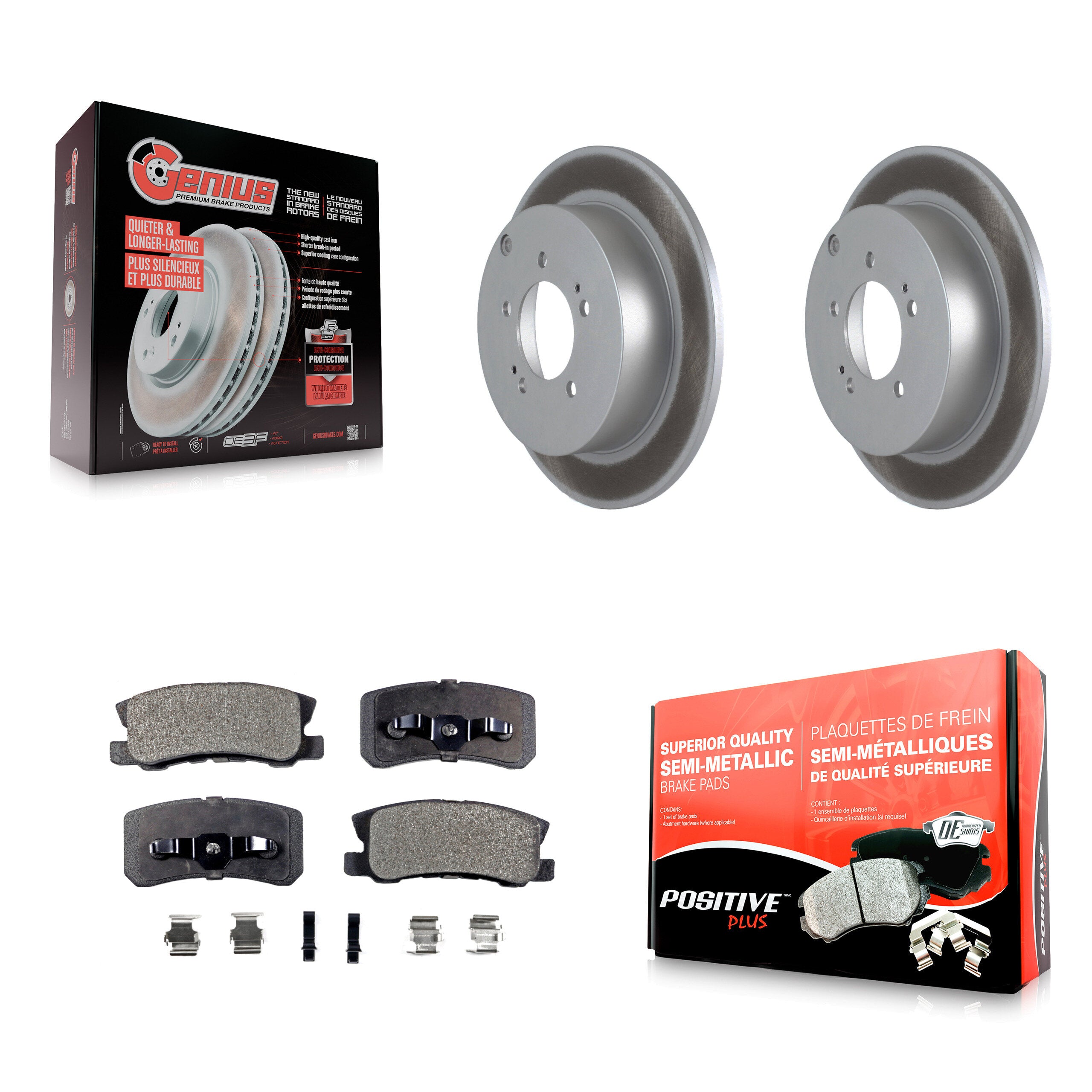 Transit Auto KGF-101468 Disc Brake Kit for 2007-2015 Mitsubishi Outlander, Mitsubishi Lancer - Rear