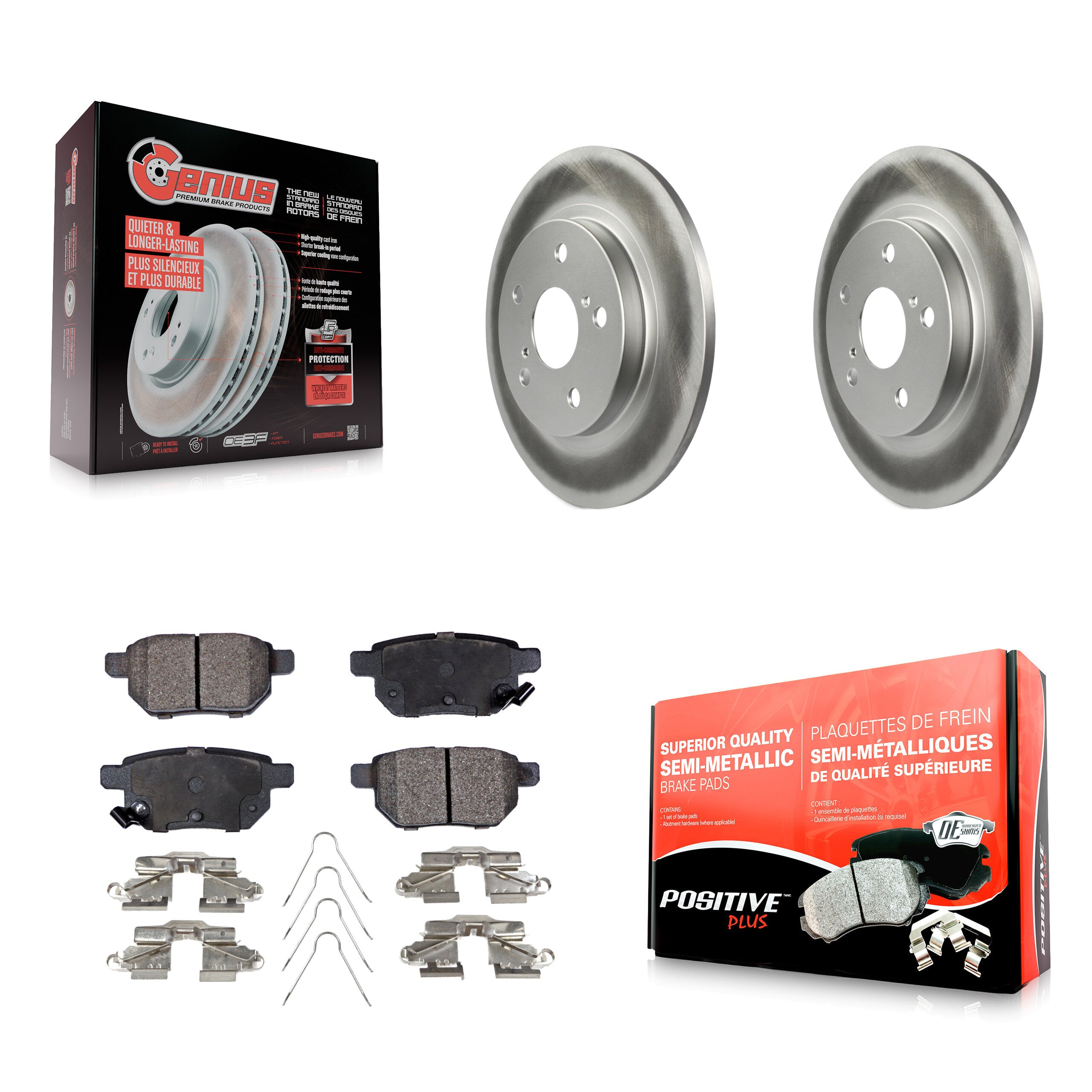 Transit Auto KGF-101479 Disc Brake Kit for 2008-2018 Toyota Corolla iM, Scion iM and More - Rear