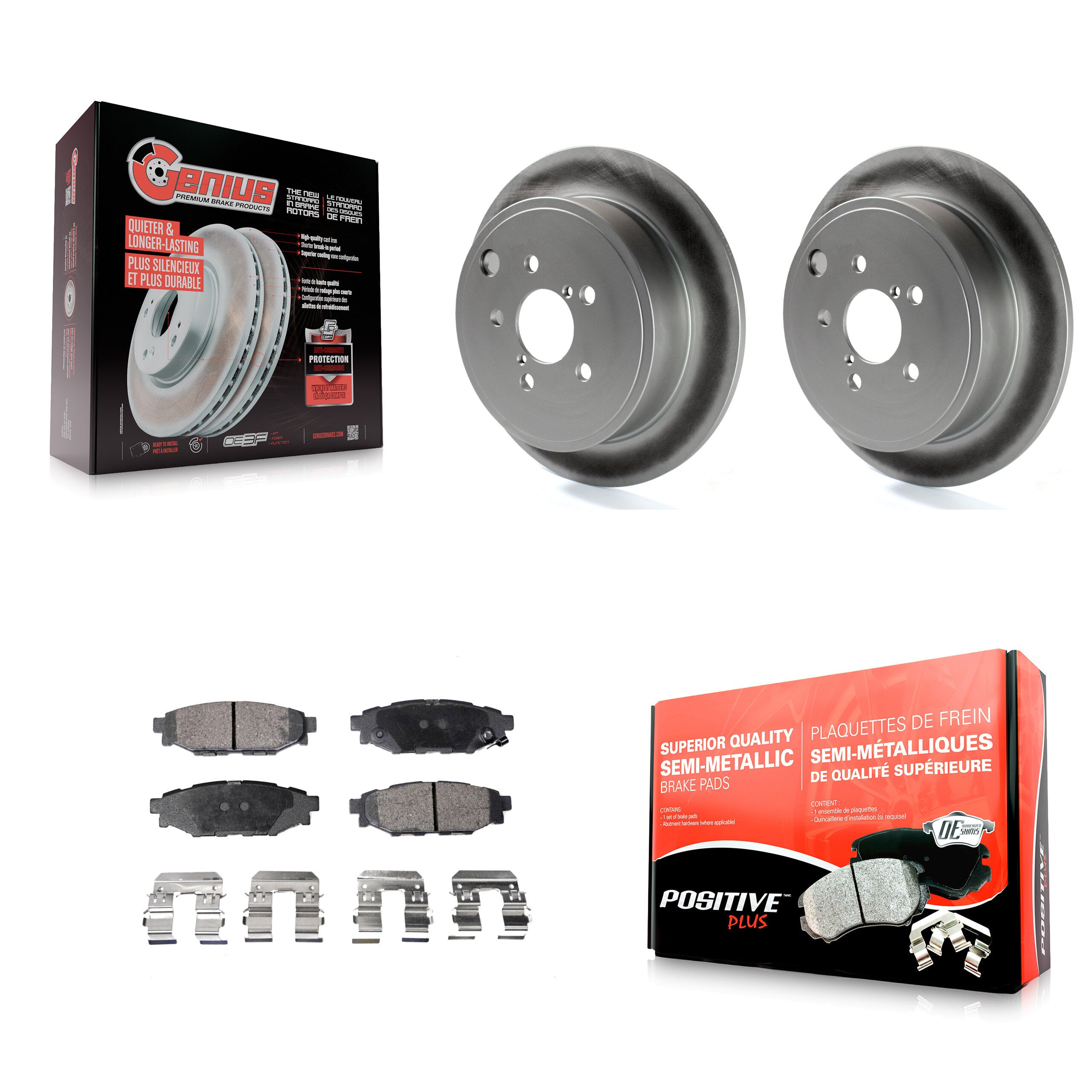 Transit Auto KGF-101480 Disc Brake Kit for 2008-2016 Scion FR-S, Subaru Impreza and More - Rear