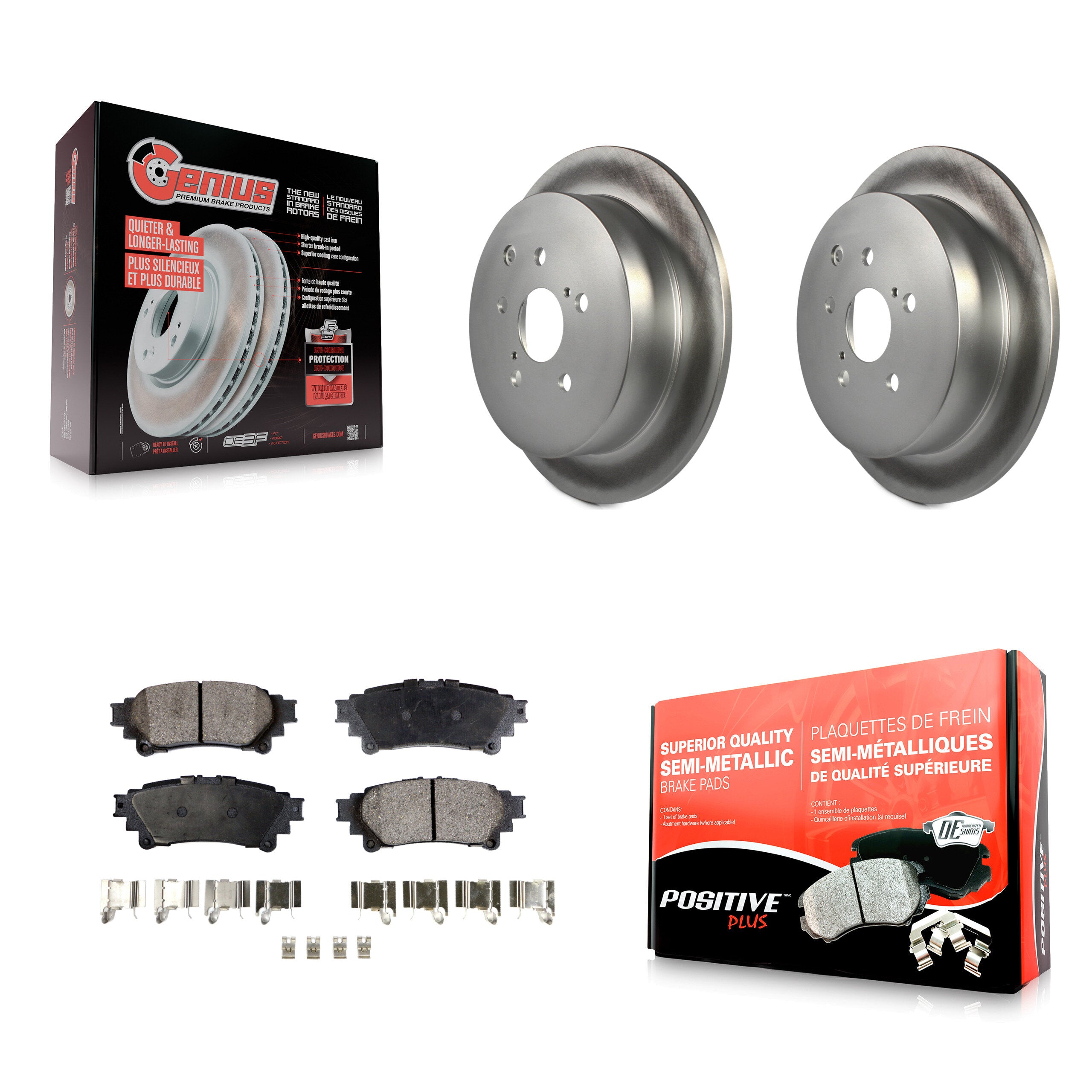 Transit Auto KGF-101499 Disc Brake Kit for 2010-2020 Toyota Highlander, Toyota Sienna and More - Rear