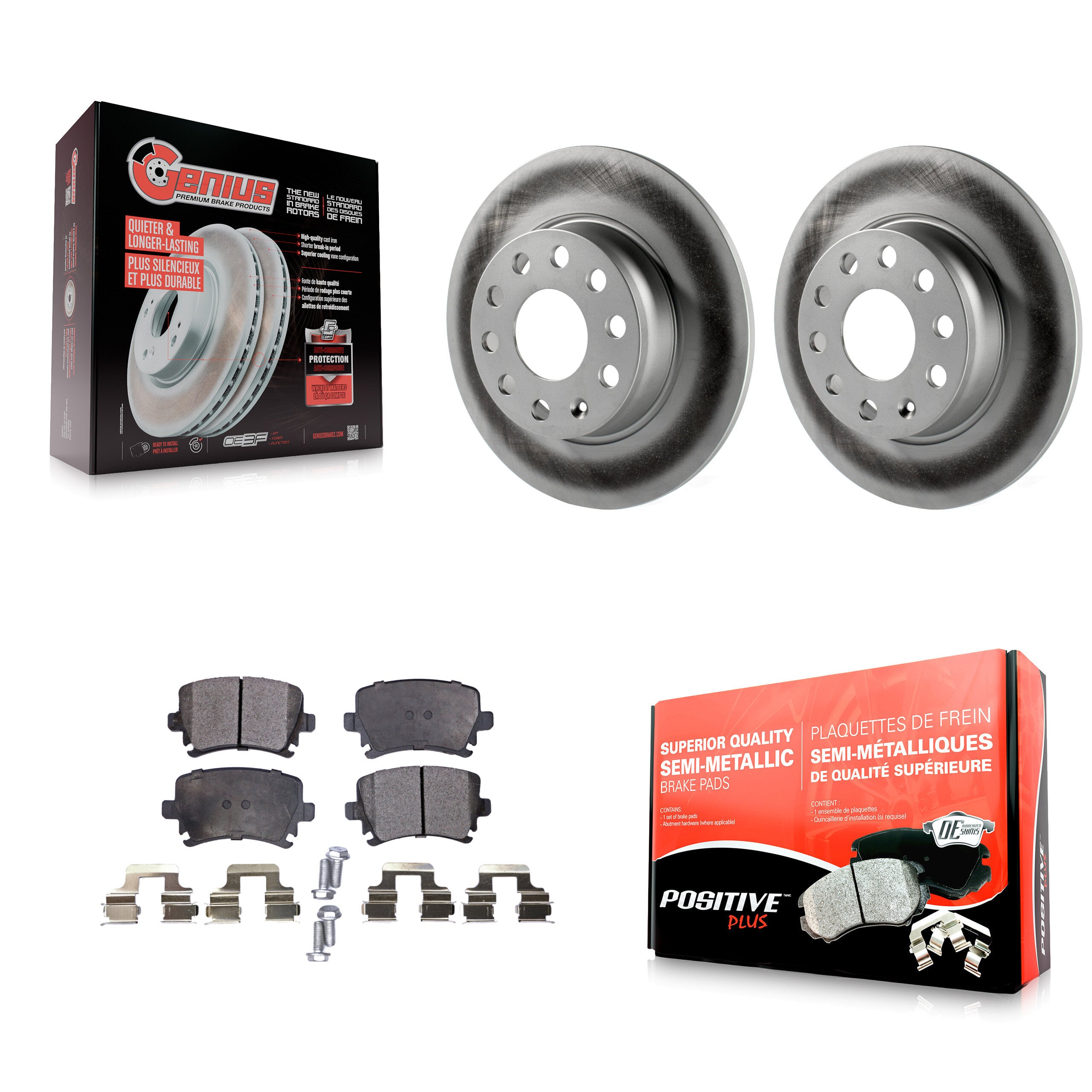 Transit Auto KGF-101506 Disc Brake Kit for 2009-2015 Volkswagen GTI, Audi A3 Quattro - Rear