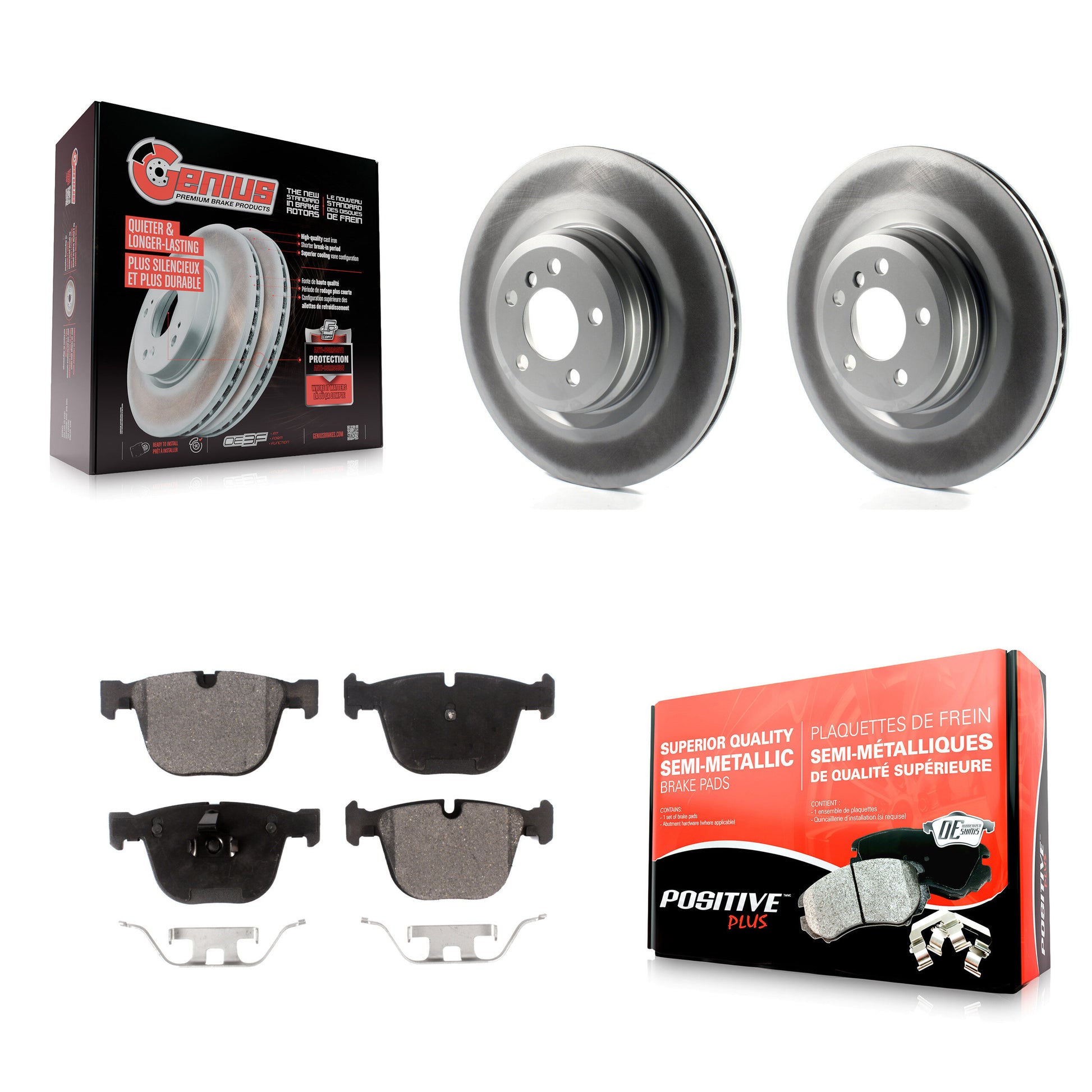 Transit Auto KGF-101510 Disc Brake Kit for 2009-2016 BMW ActiveHybrid 7, BMW Alpina B7 and More - Rear