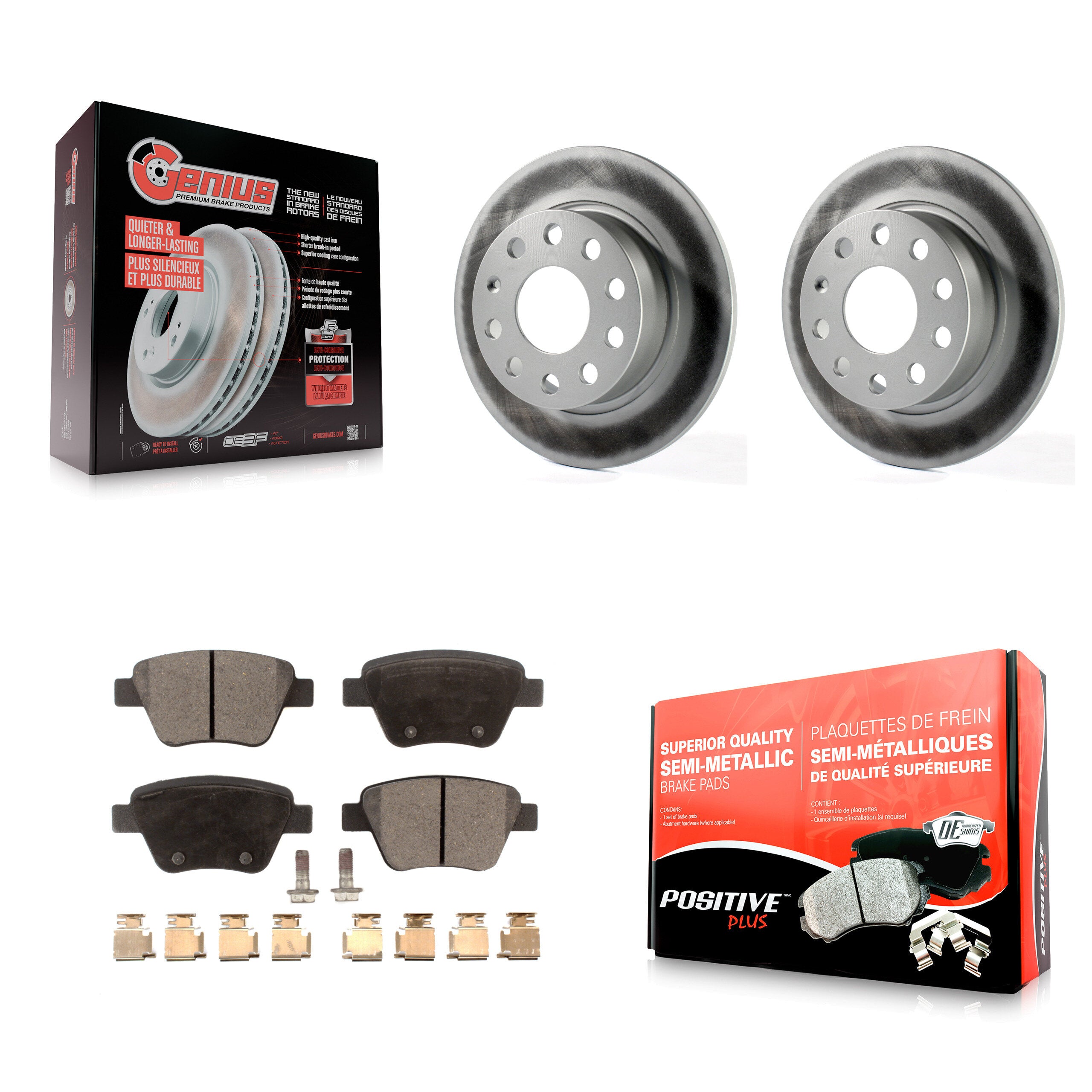 Transit Auto KGF-101514 Disc Brake Kit for 2010-2018 Volkswagen Jetta, Volkswagen GTI and More - Rear