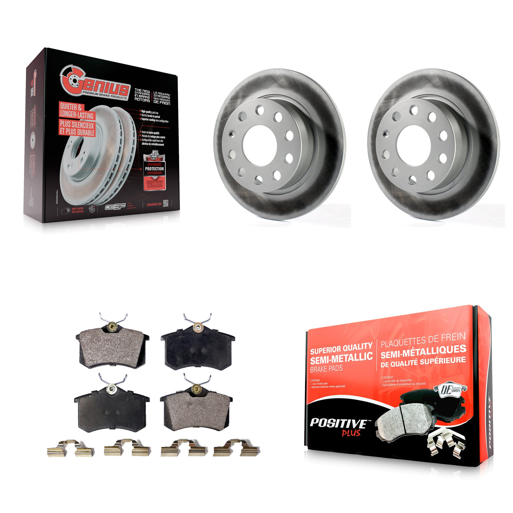 Transit Auto KGF-101516 Disc Brake Kit for 2009-2019 Volkswagen Golf SportWagen, Volkswagen Beetle and More - Rear