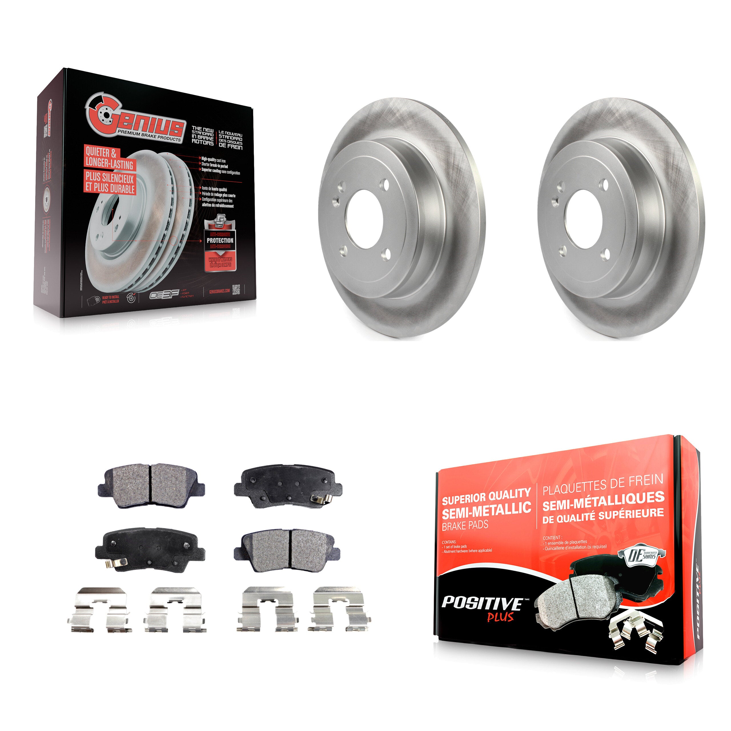 Transit Auto KGF-101535 Disc Brake Kit for 2012-2018 Kia Rio, Hyundai Accent - Rear
