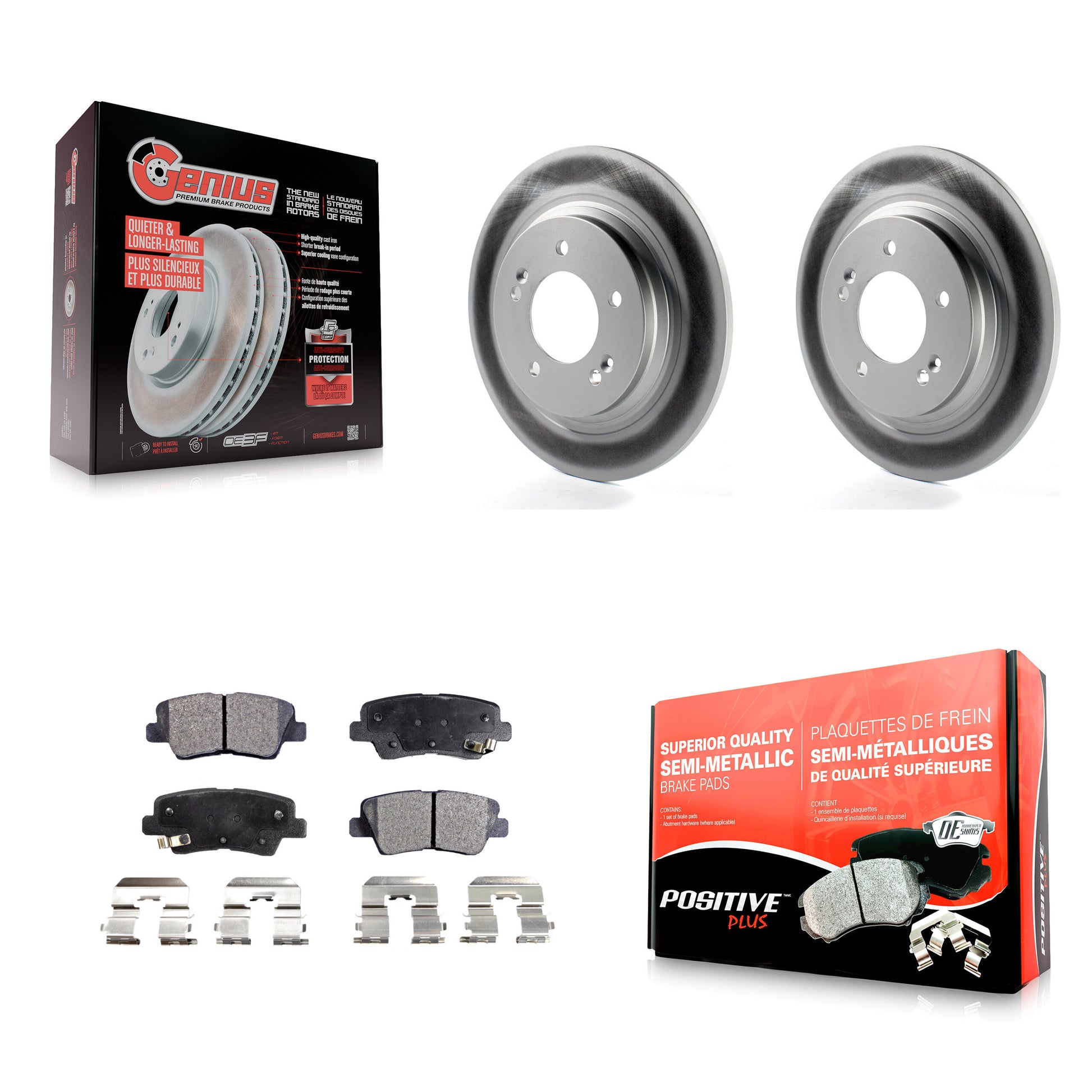 Transit Auto KGF-101543 Disc Brake Kit for 2013-2016 Kia Optima, Kia Soul EV and More - Rear