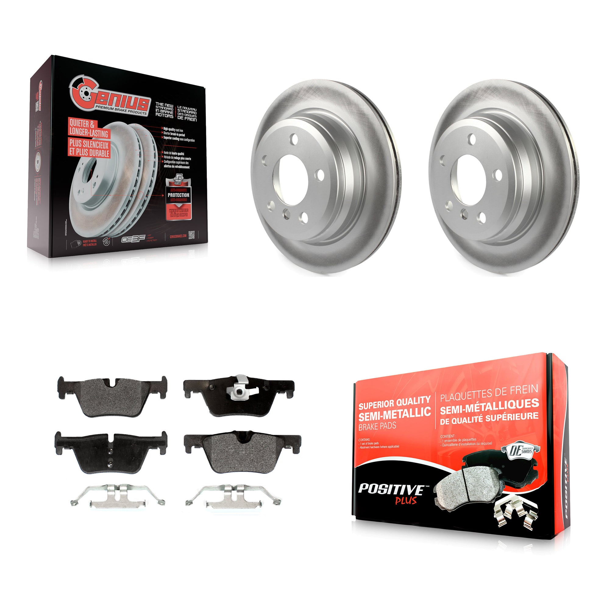 Transit Auto KGF-101556 Disc Brake Kit for 2013-2020 BMW 328d xDrive, BMW 330i and More - Rear