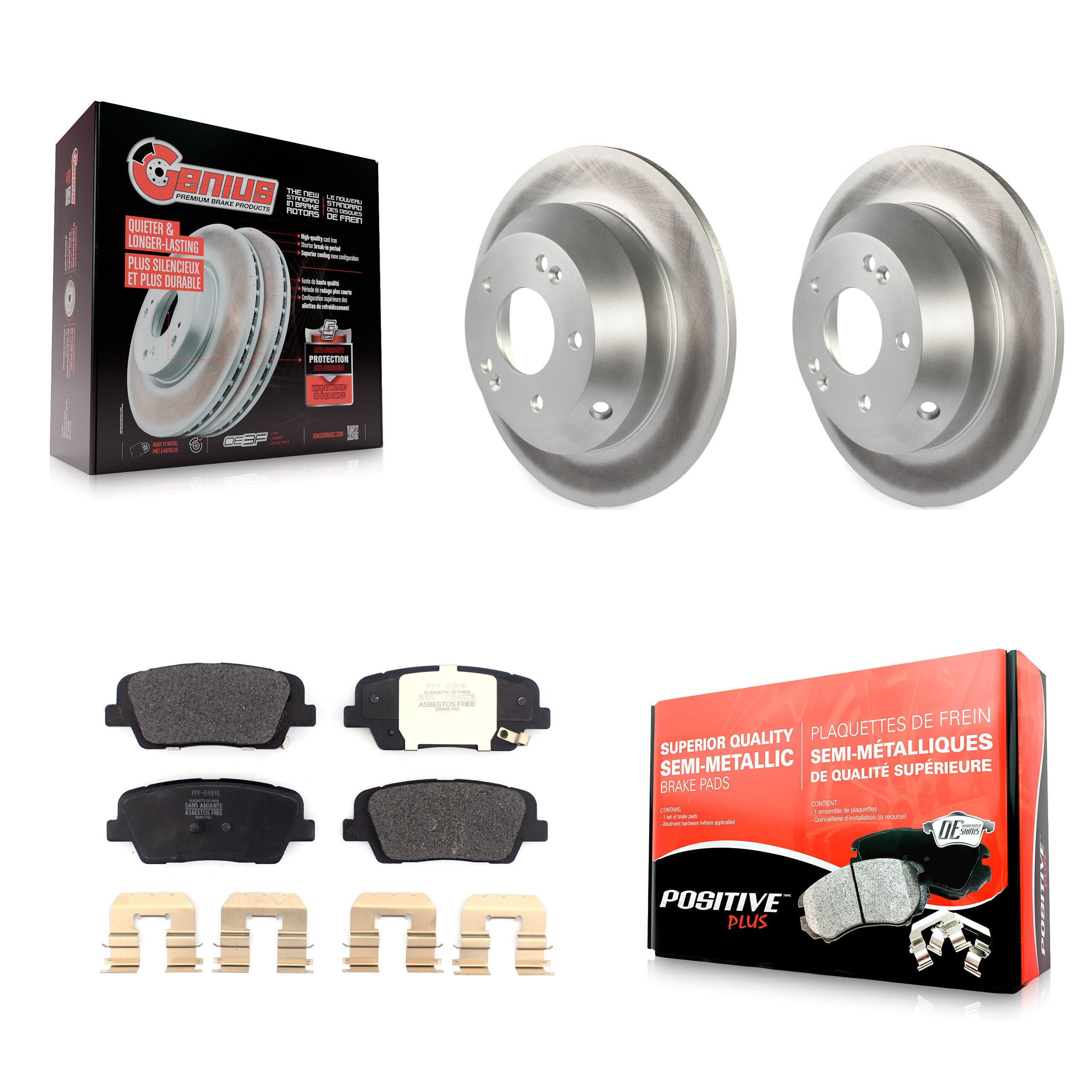 Transit Auto KGF-101773 Disc Brake Kit for 2016-2020 Hyundai Santa Fe, Hyundai Santa Fe Sport and More - Rear