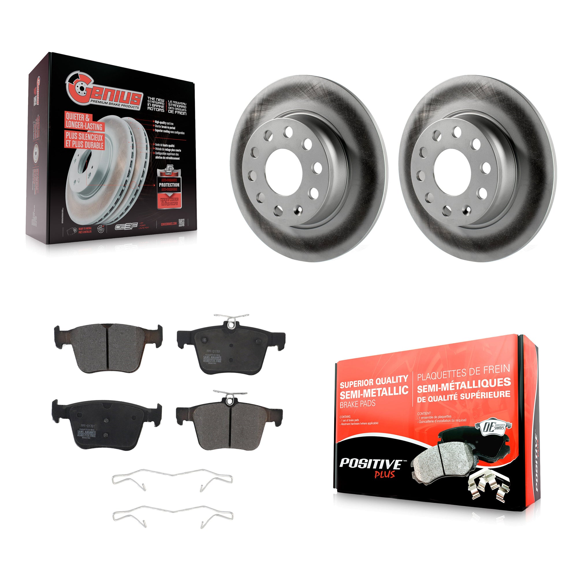 Transit Auto KGF-101774 Disc Brake Kit for 2015-2023 Volkswagen Taos, Audi A3 and More - Rear