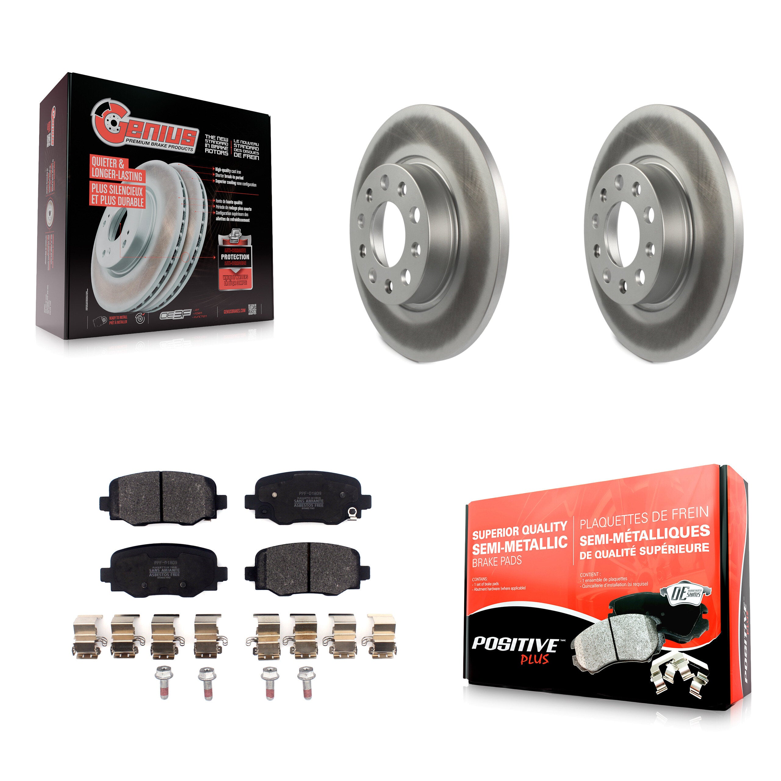 Transit Auto KGF-101782 Disc Brake Kit for 2015-2024 Dodge Hornet, Fiat 500X, Jeep Renegade - Rear
