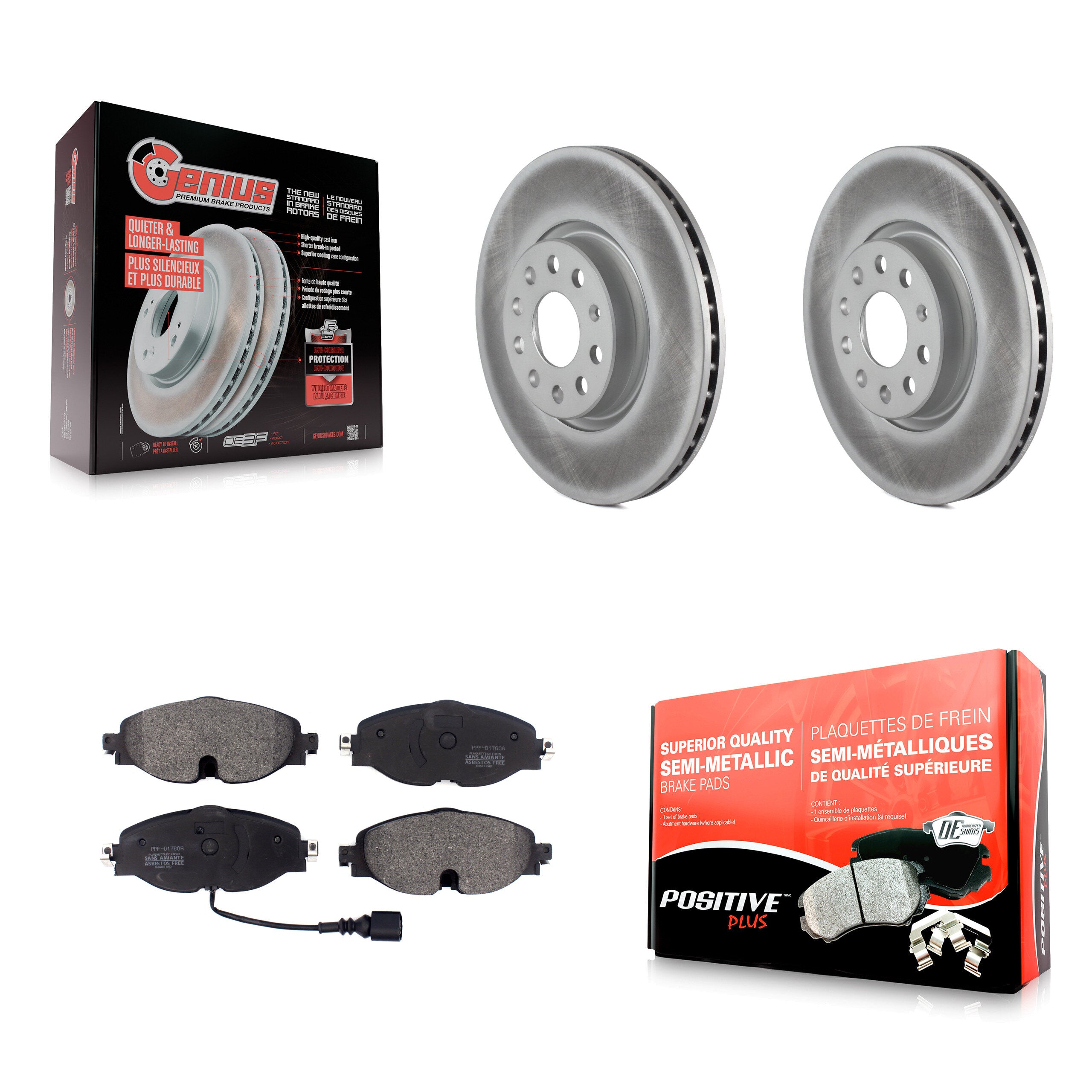 Transit Auto KGF-101849 Disc Brake Kit for 2015-2023 Volkswagen Taos, Volkswagen Passat and More - Front