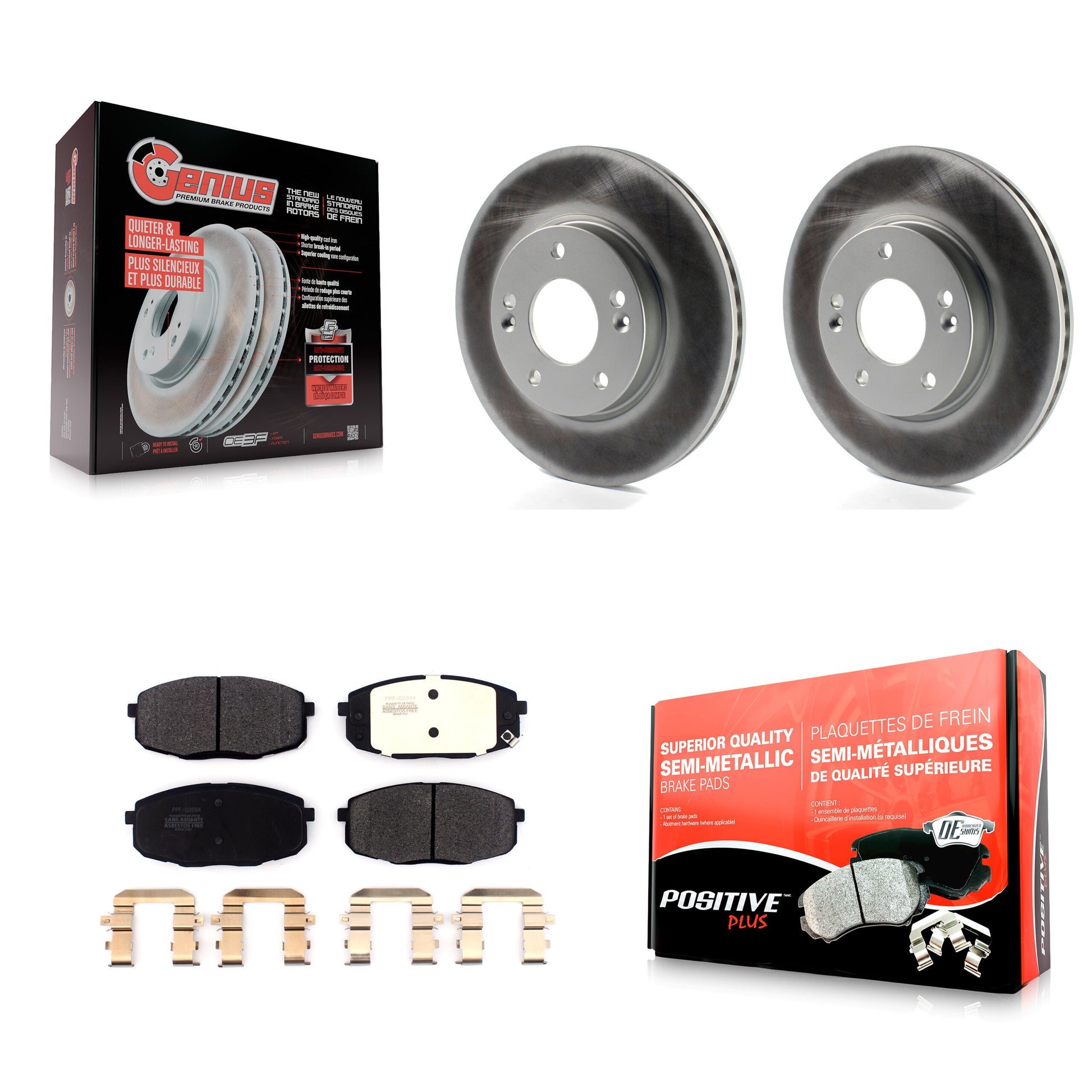 Transit Auto KGF-101903 Disc Brake Kit for 2014-2025 Hyundai Kona, Kia Seltos and More - Front