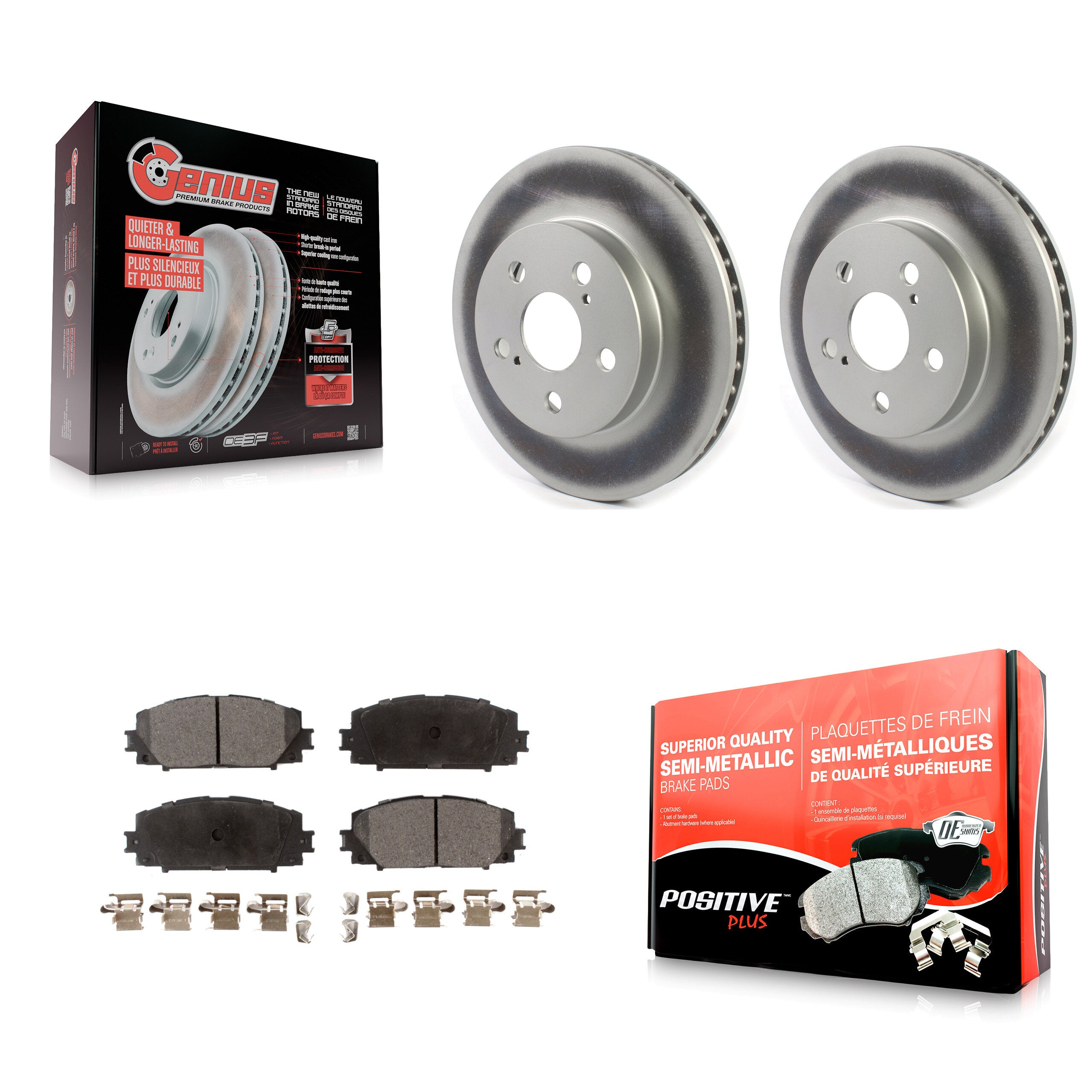 Transit Auto KGF-101919 Disc Brake Kit for 2016-2023 Toyota Corolla, Toyota Prius AWD-e and More - Front