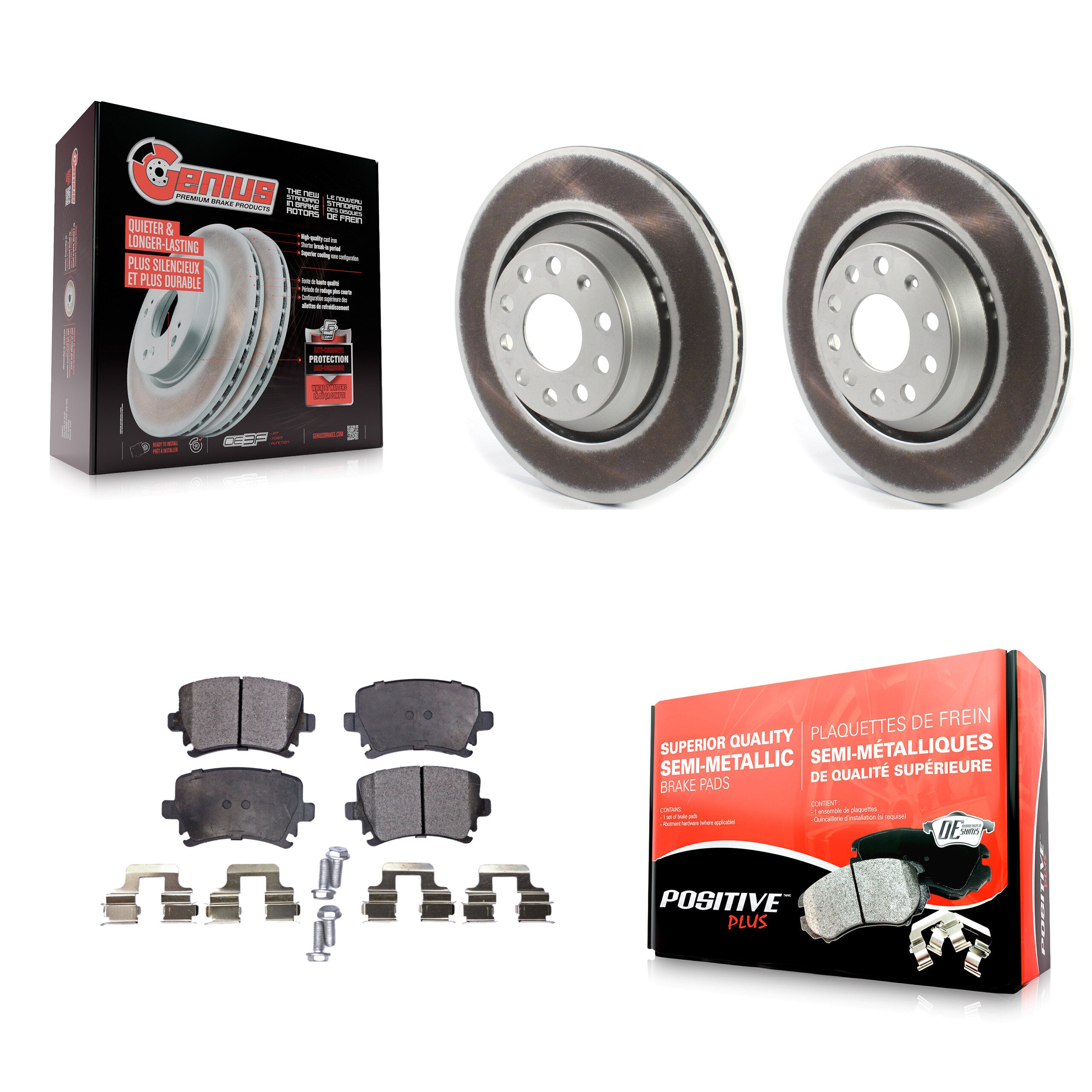 Transit Auto KGF-102059 Disc Brake Kit for 2006-2021 Volkswagen GTI, Volkswagen CC and More - Rear
