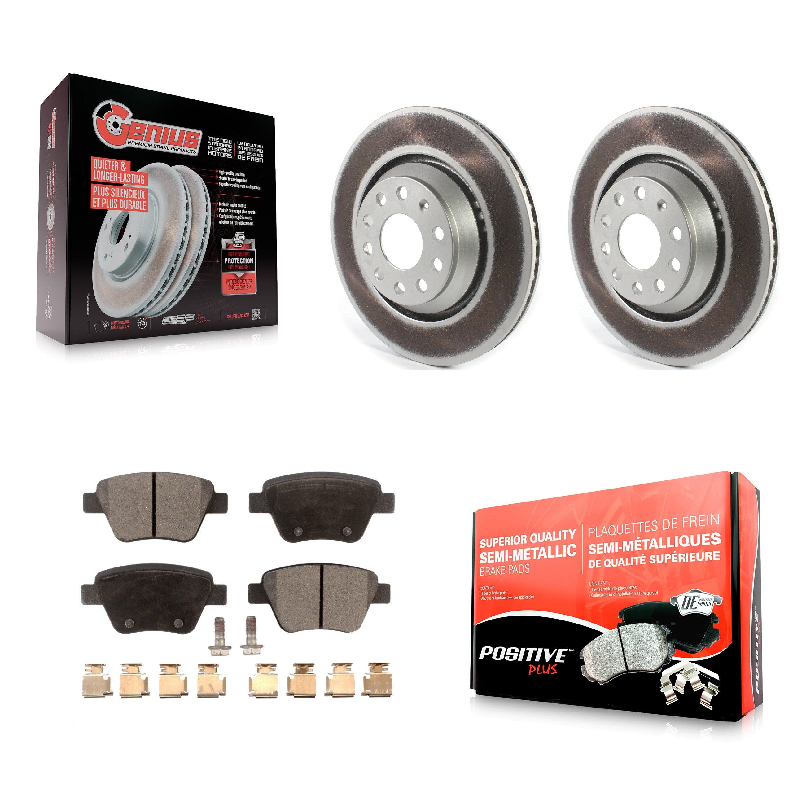 Transit Auto KGF-102060 Disc Brake Kit for 2011-2013 Volkswagen GTI, Audi A3 Quattro - Rear