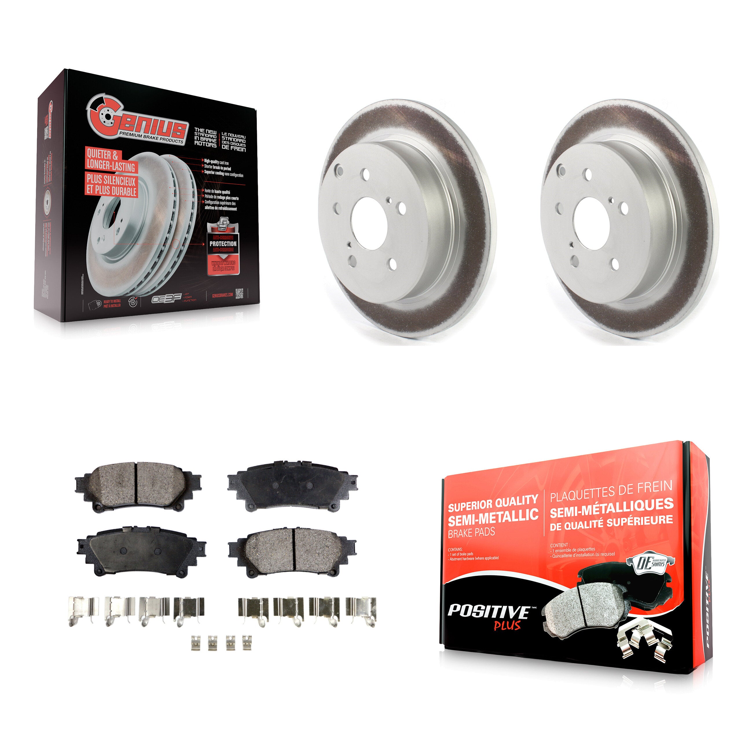Transit Auto KGF-102066 Disc Brake Kit for 2012-2020 Toyota Mirai, Toyota Prius V - Rear